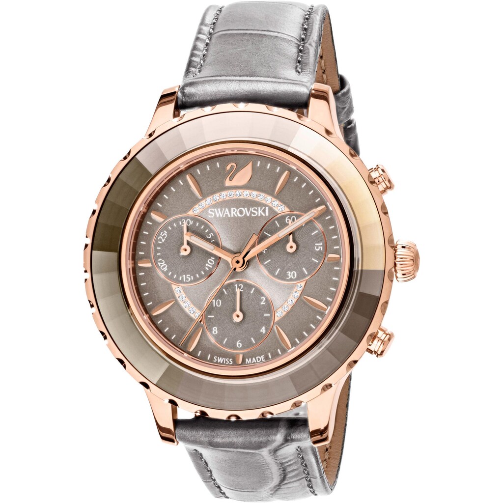 Swarovski Chronograph »Octea Lux Chrono, 5452495«, Armbanduhr, Quarzuhr, Damenuhr, Swarovski-Kristalle, Swiss Made