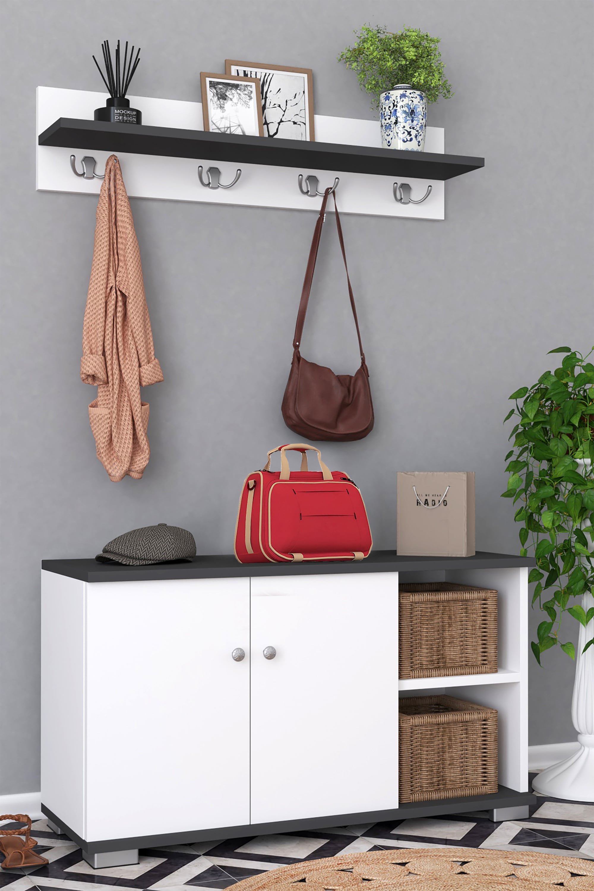 VCM Schuhschrank »2tlg. Holz Garderobe Dielenmöbel Schuhe Gados L«