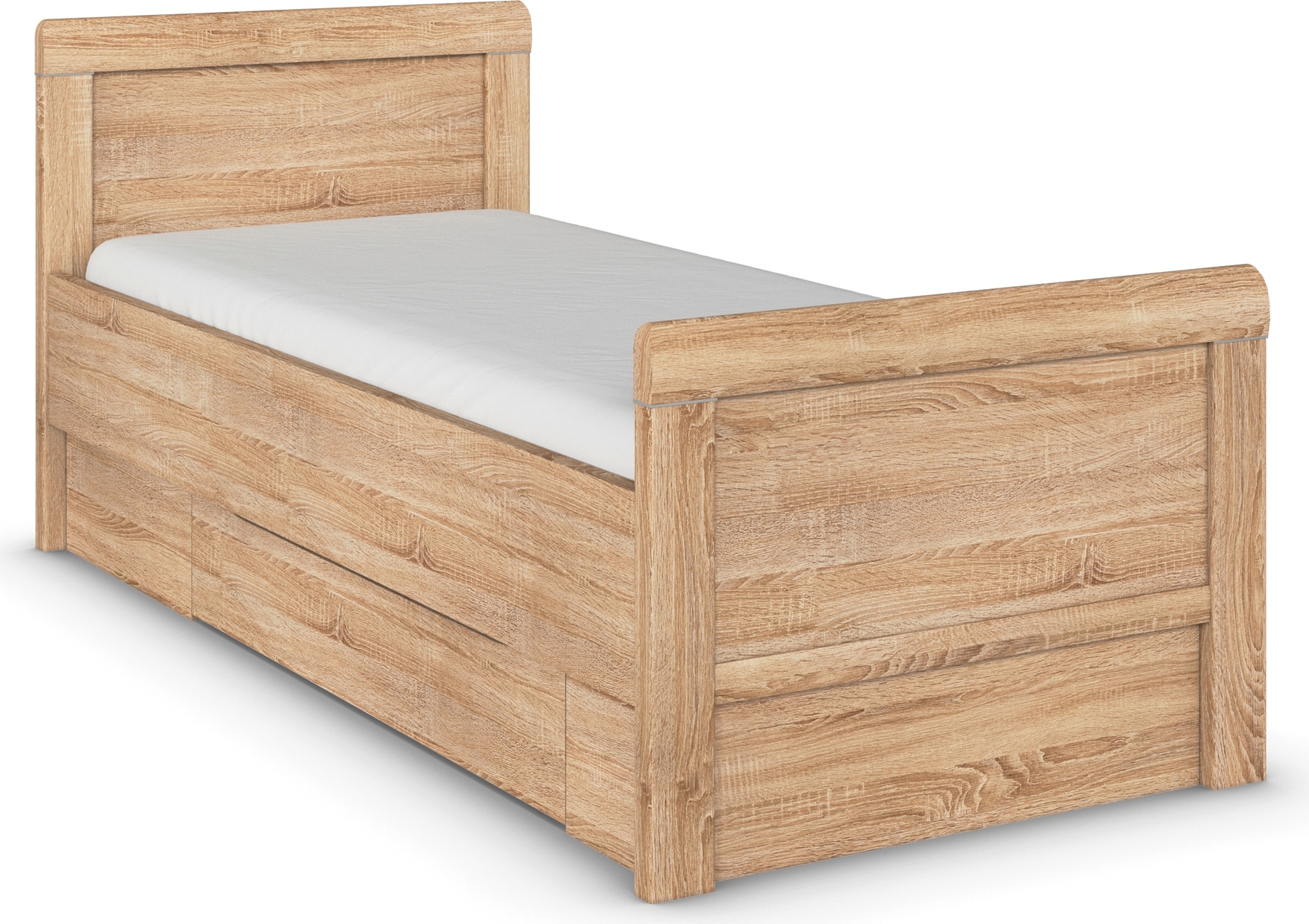 rauch "Bett Einzelbett Stollenbett Bettkästen EVELYN" in Komforthöhe mit Holzkopfteil sowie Schubladen MADE IN GERMANY