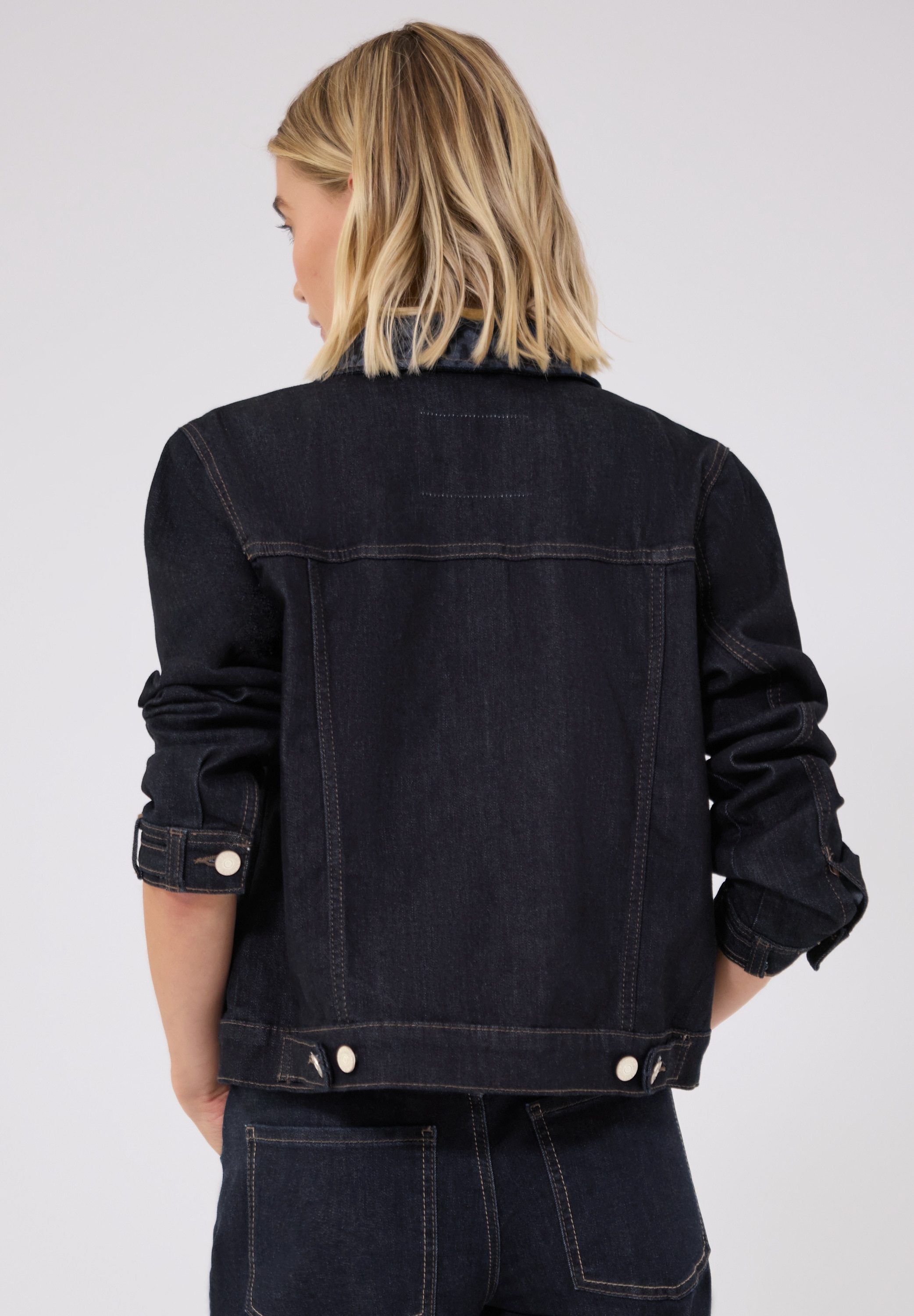 STREET ONE STUDIO Jeansjacke ohne Kapuze in washed Optik