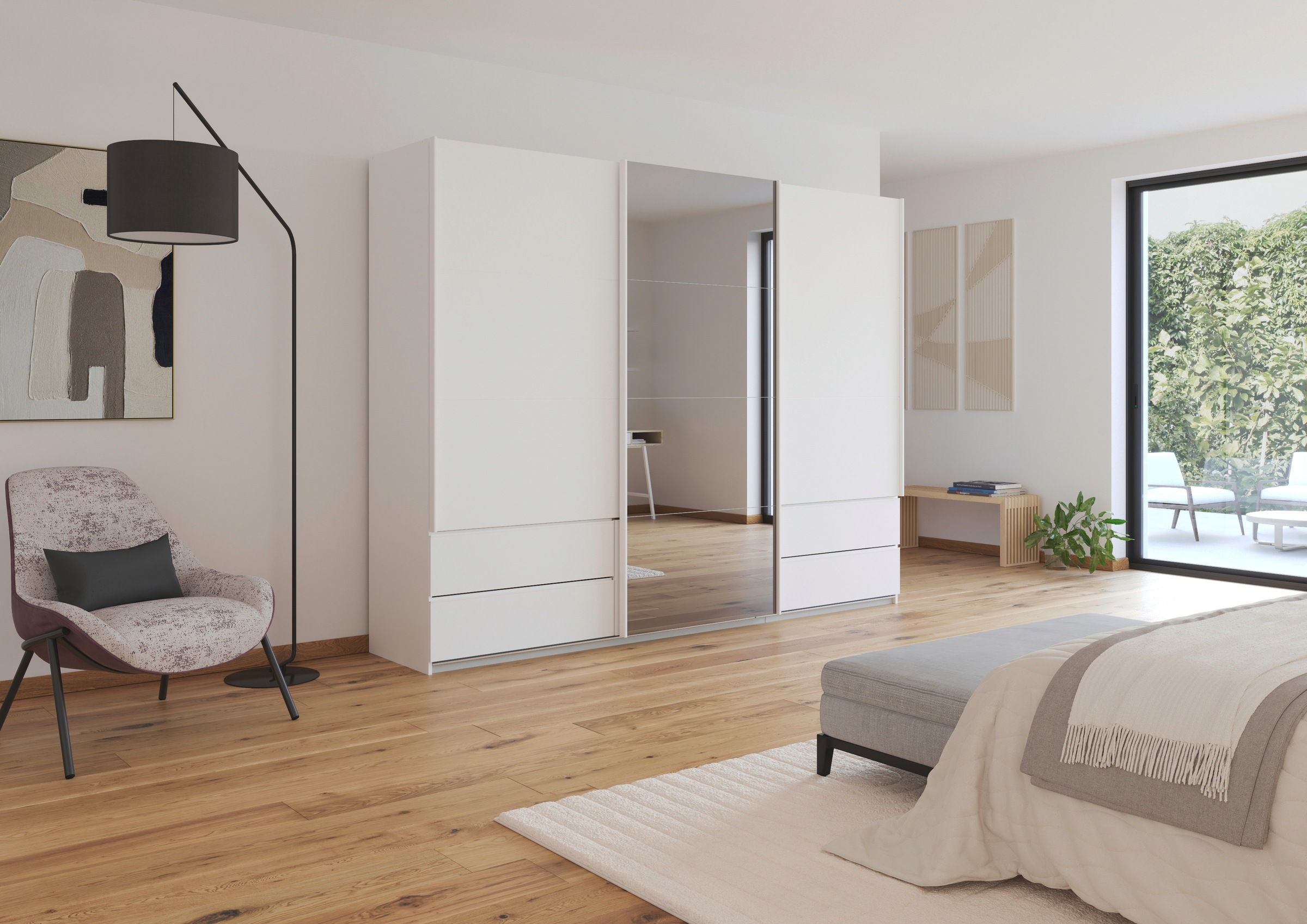 rauch Schwebetürenschrank "Kleiderschrank Schrank Garderobe ELARA Glastür/G günstig online kaufen