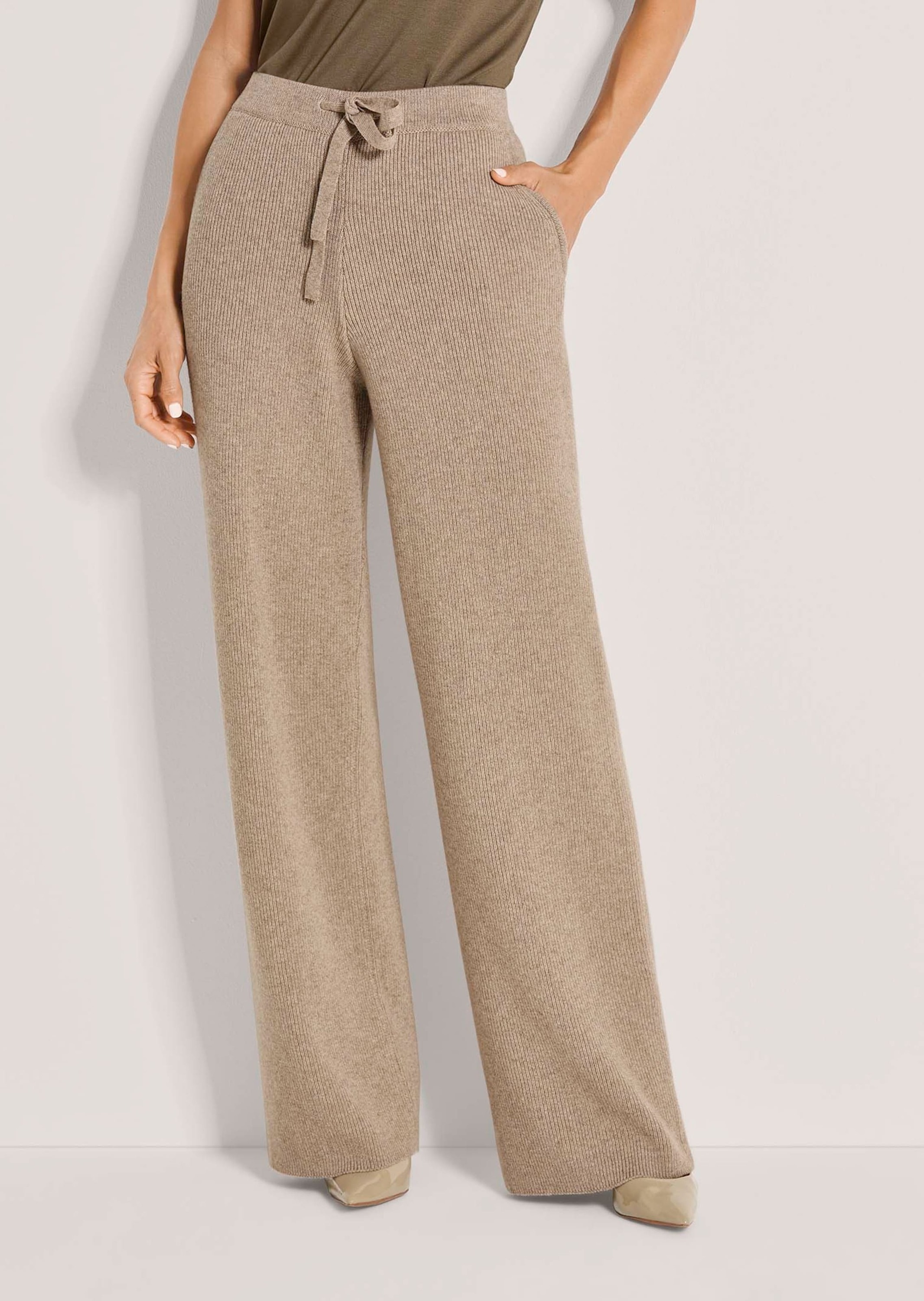 MADELEINE Schlupfhose »Hose Weite Strick-Hose mit Bindeband«