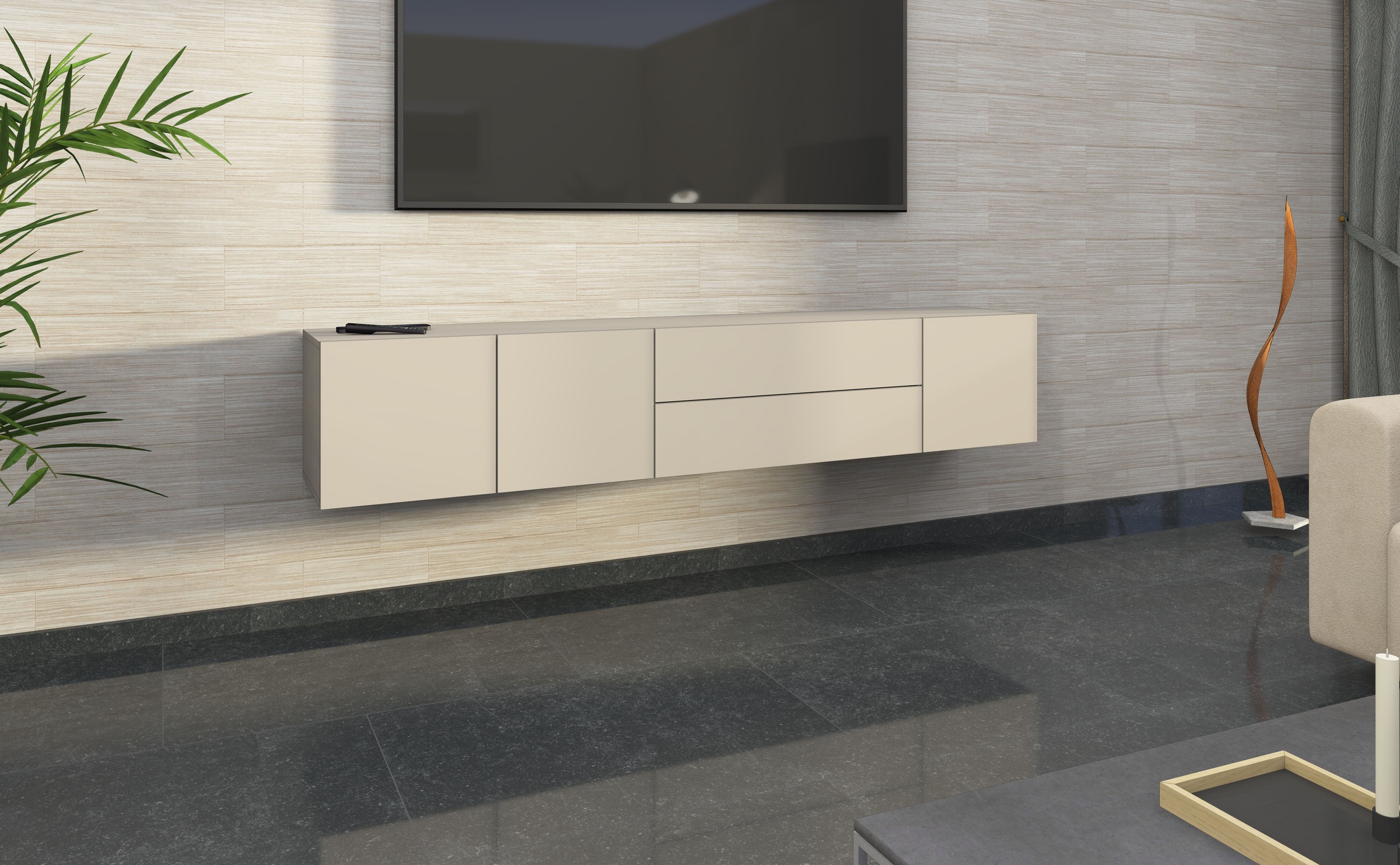 Thumbnail - borchardt Möbel Lowboard "Sophia" Breite 190 cm, hängend montierbar