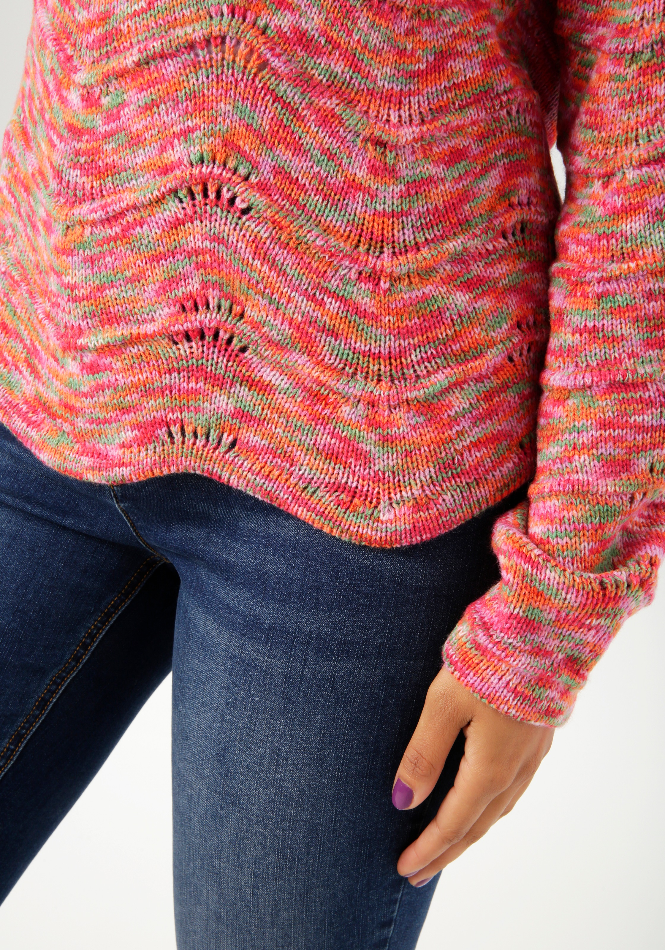 Aniston CASUAL Strickpullover, aus buntem Space-Garn - jedes Teil ein Unikat - NEUE KOLLEKTION