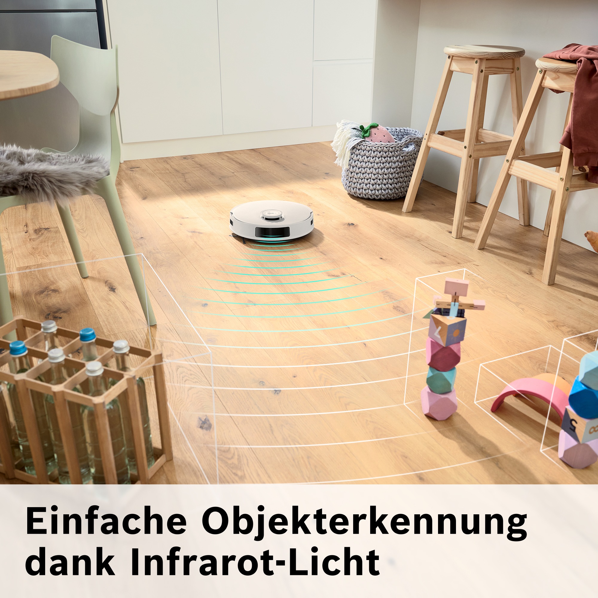 BOSCH Saugroboter »Spotless BCRC1W, Saugroboter mit Wischfunktion, 11.000 Pa Saugkraft«, Ladestation, einfache Navigation mit Infrarot-Licht, Carbon Bürste