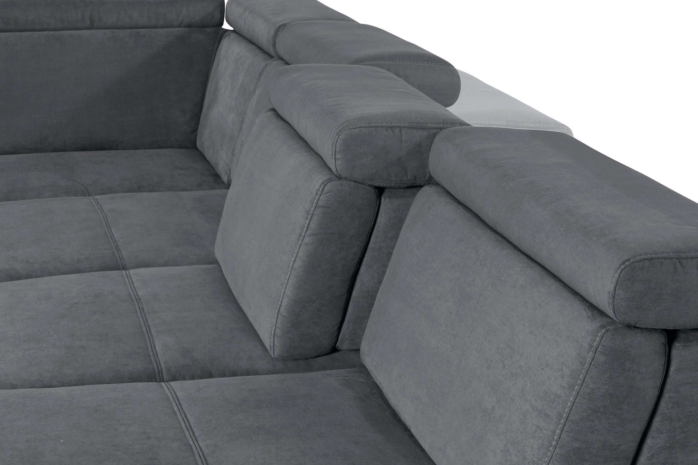 sit&more Wohnlandschaft »Gizeh U-Form«, 15 cm Fußhöhe, inklusive Sitztiefenverstellung und Kopfteilverstellung