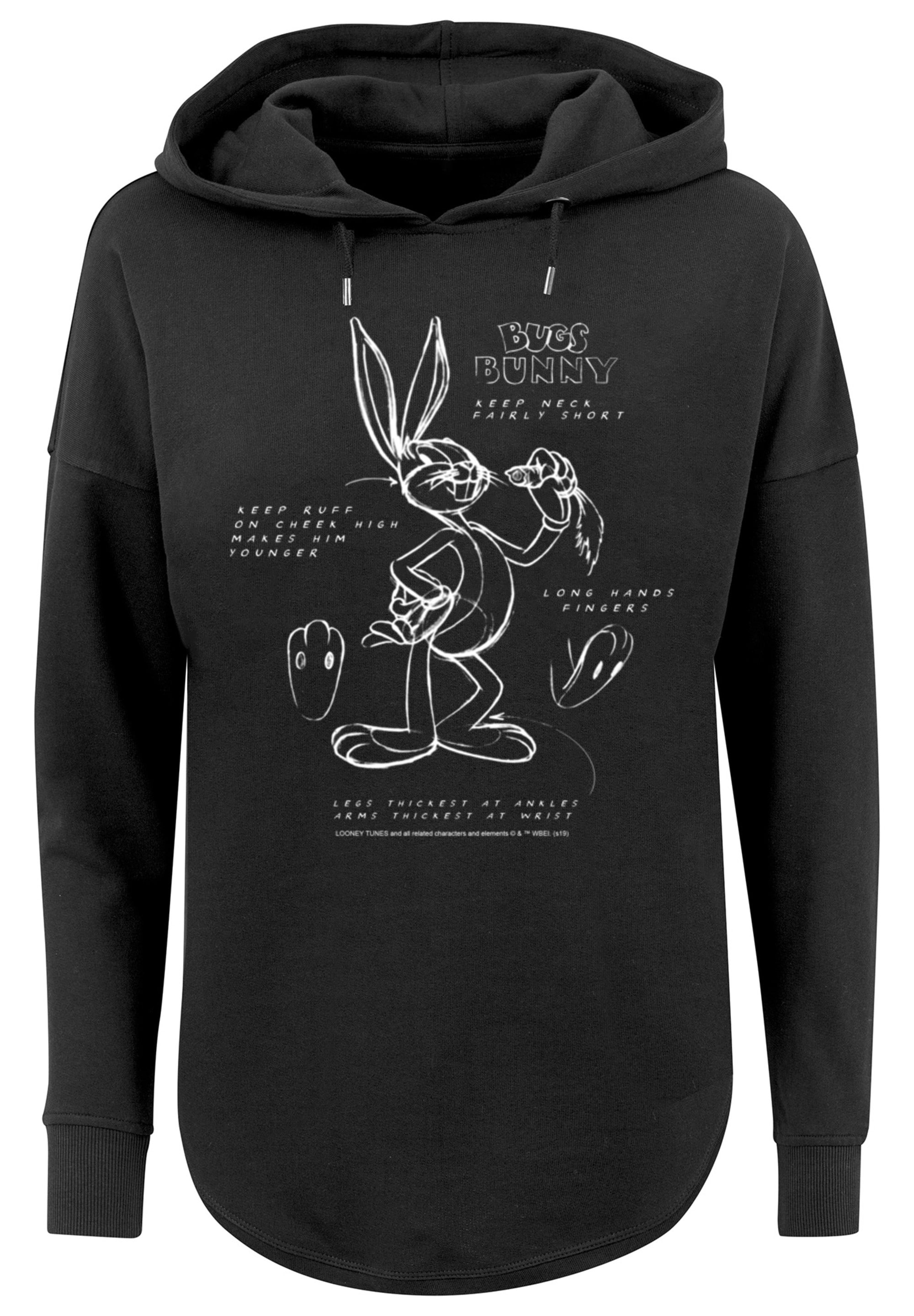 F4NT4STIC Kapuzenpullover »Looney Tunes Bugs Bunny Drawing Instruction«, Print