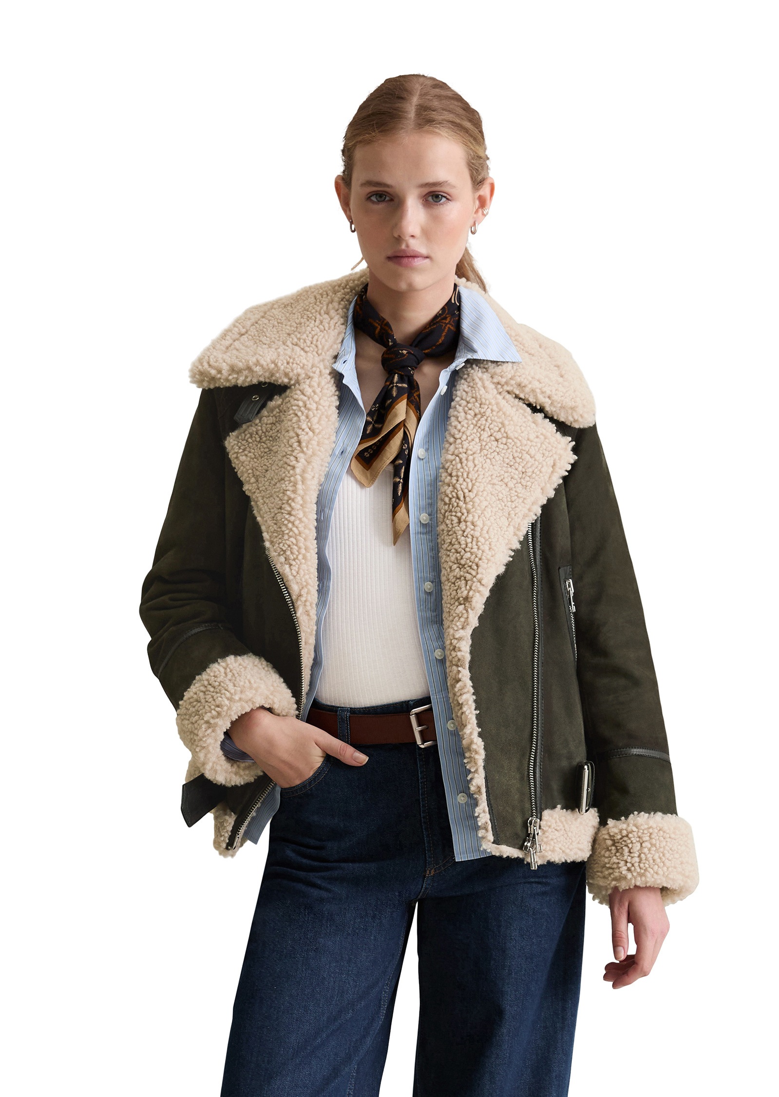 Marc OPolo DENIM Lederjacke "mit Teddyplüsch" günstig online kaufen