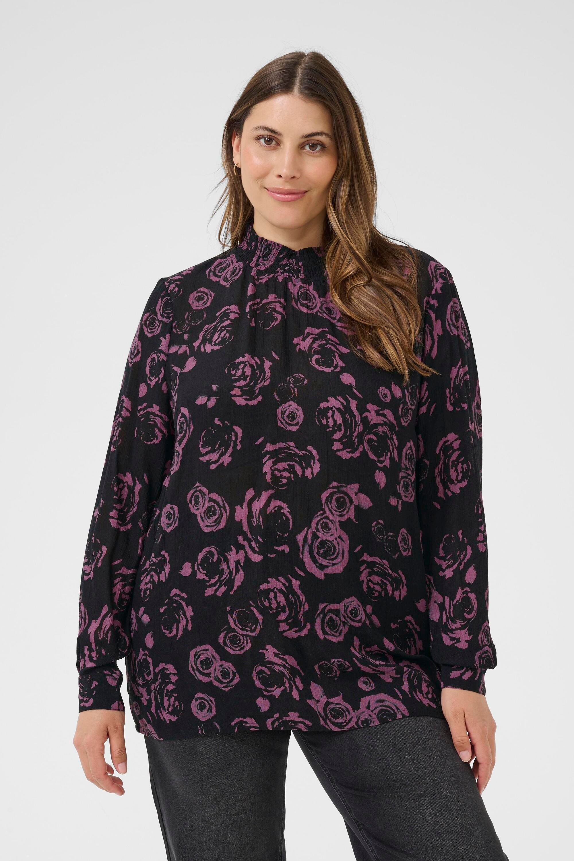 KAFFE Curve Langarmbluse »Damen Bluse langarm KCami«