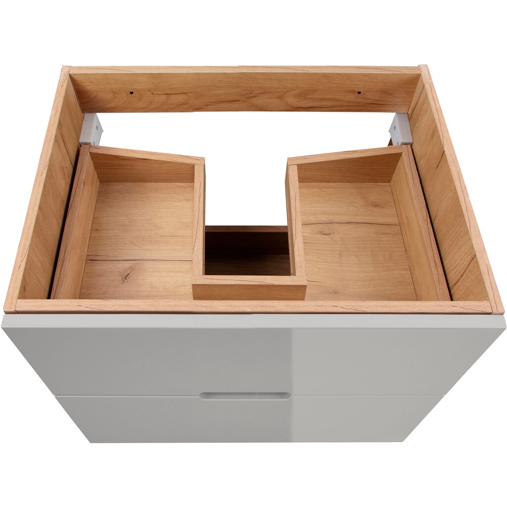 andas Badmöbel-Set »Lund Badmöbel Set Badschrank Badezimmerset«, (Komplett-Set), Spiegelschrank, Waschtisch und Waschbecken Breite 60cm