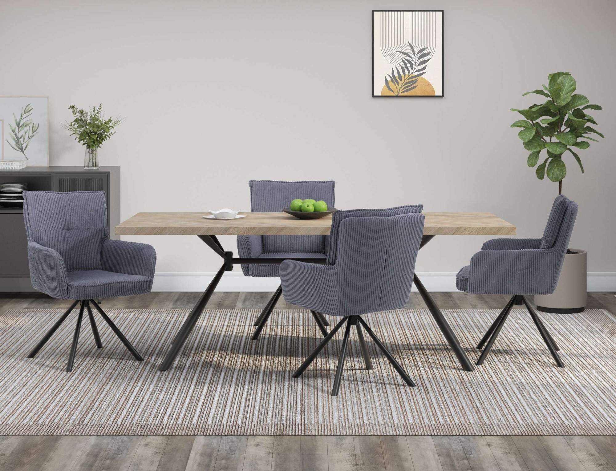 OTTO home Esszimmerstuhl »Les Choux« () 2 Stk.gepolsterte Rückenlehne, Armlehne und Sitzfläche, Sitzhöhe 48 cm