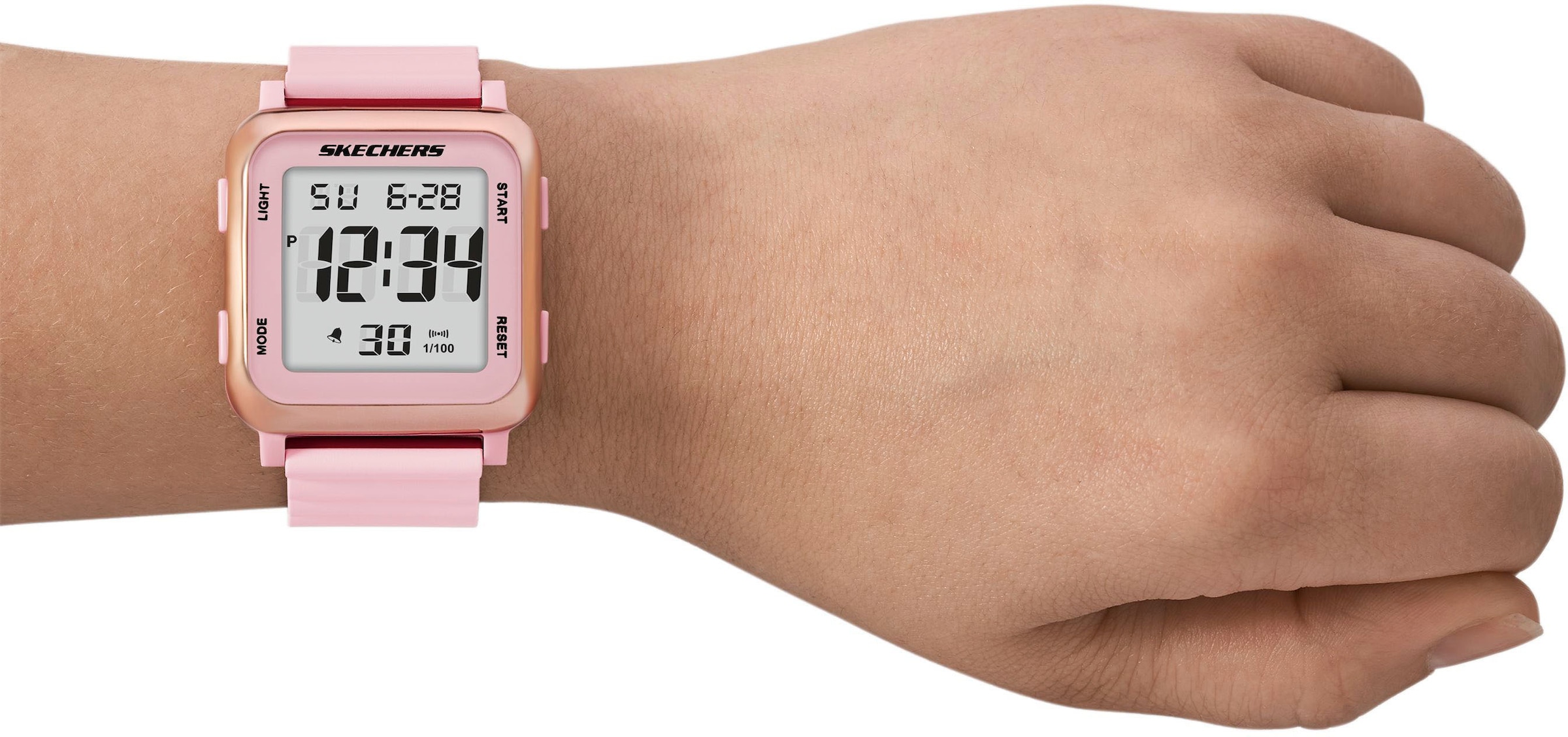 Skechers Chronograph »BECKWORTH«, Quarzuhr, Armbanduhr, Damenuhr, Silikonarmband, digital, Stoppfunktion