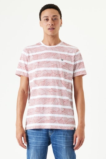 Garcia T-Shirt "AOP stripe", Logoprägung an der Brust günstig online kaufen