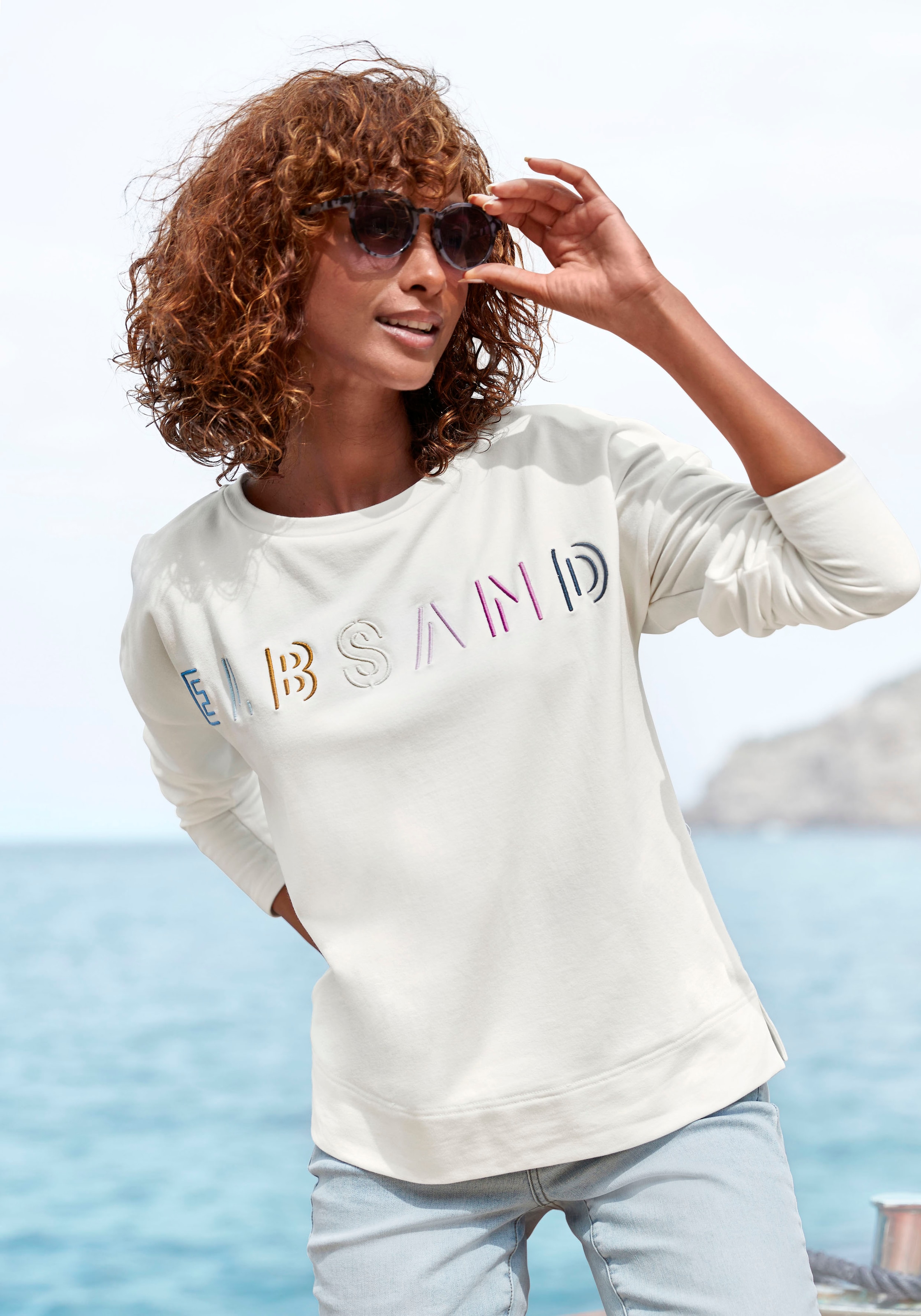Elbsand Sweatshirt "Alma", mit Logostickerei vorne, lässige Passform, sportlich-casual