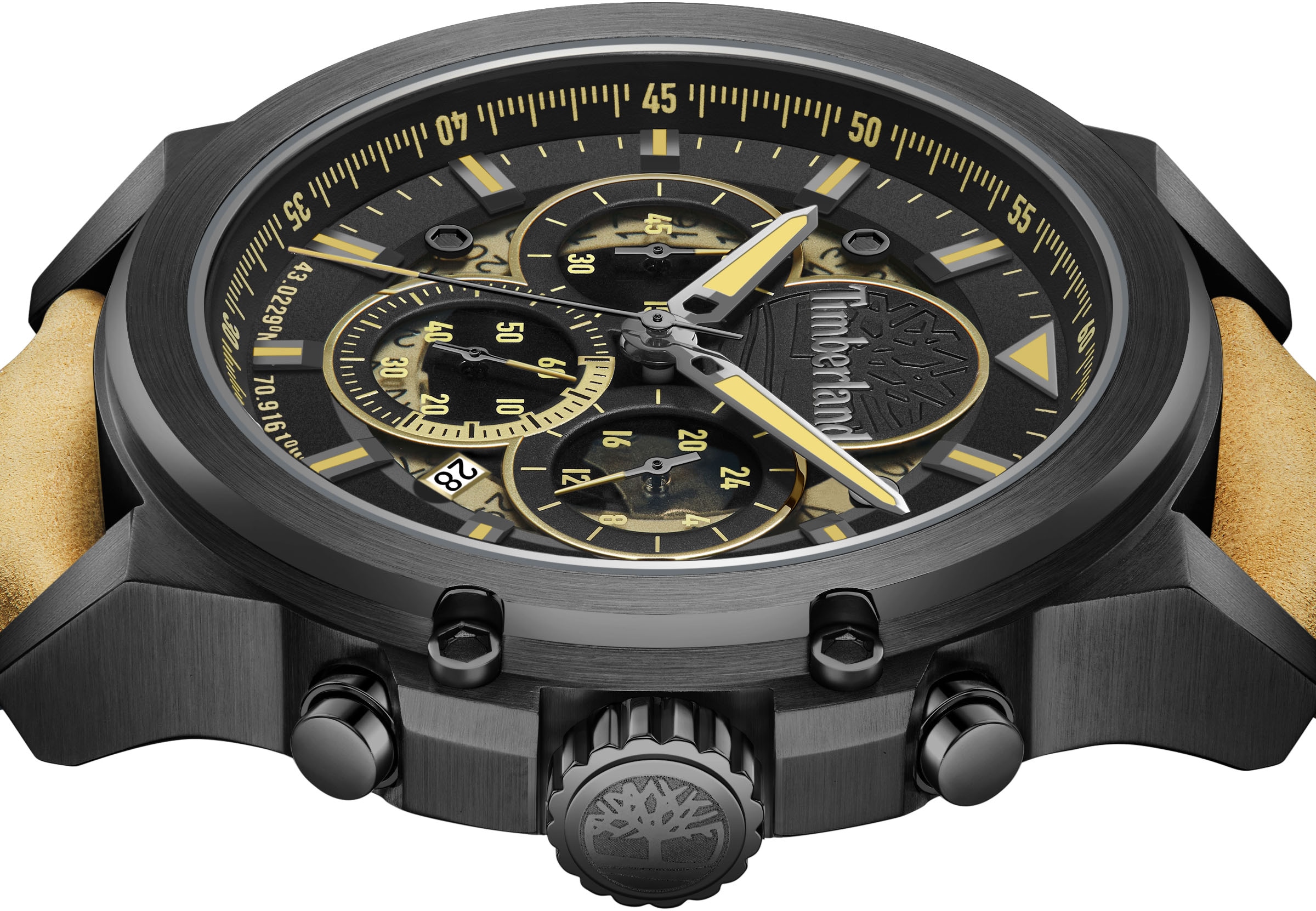 Timberland Chronograph »FAST STRIKE«, Quarzuhr, Armbanduhr, Herrenuhr, Lederarmband, Stoppfunktion, Datum