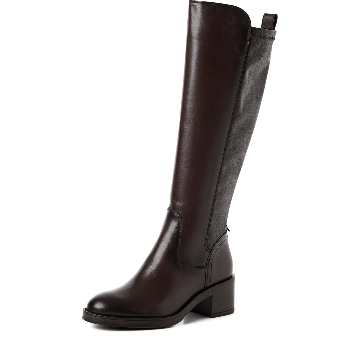 Tamaris Stiefel Blockabsatz, Langschaftstiefel mit T-Logoprägung
