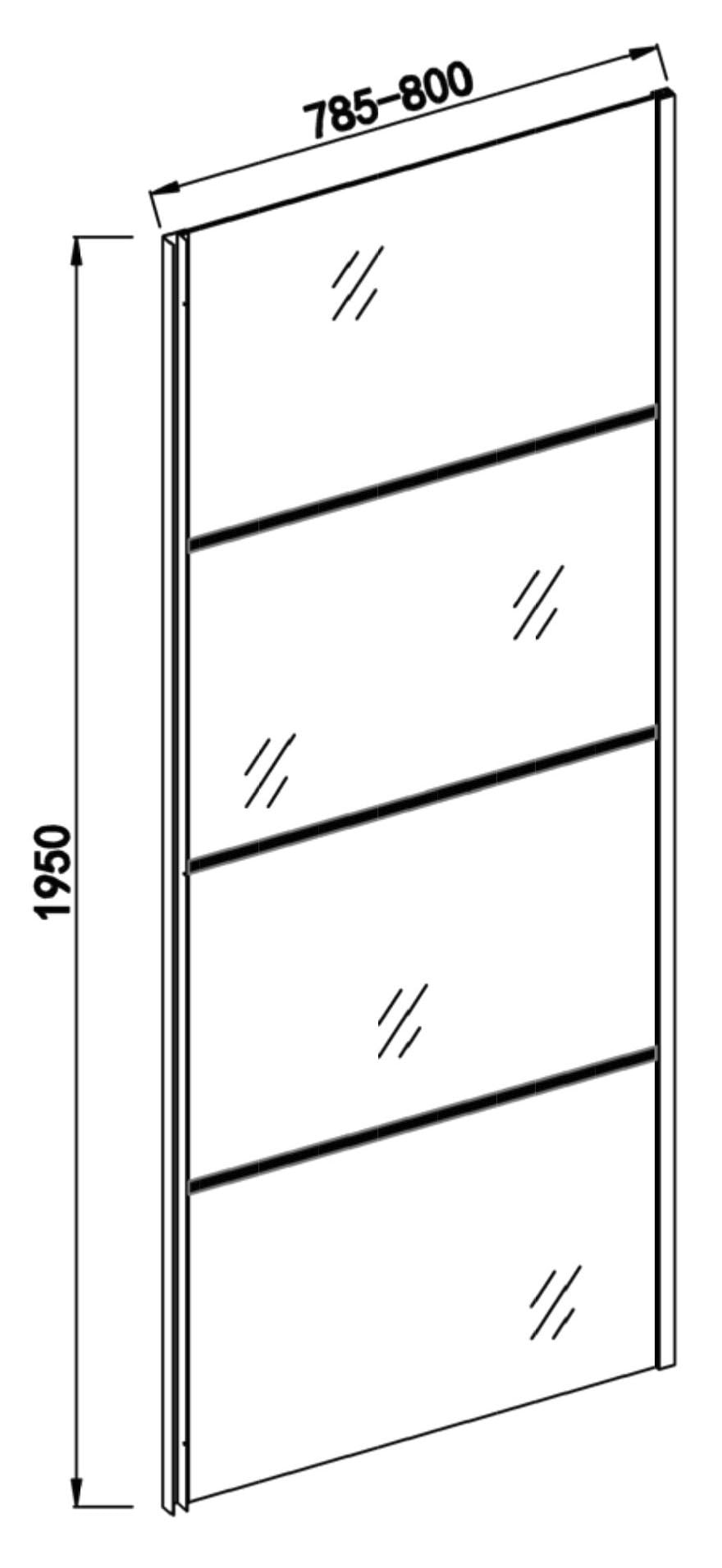 Sanotechnik Duschwand »Elite Black Fixglas«, 78,5-80 cm Breite
