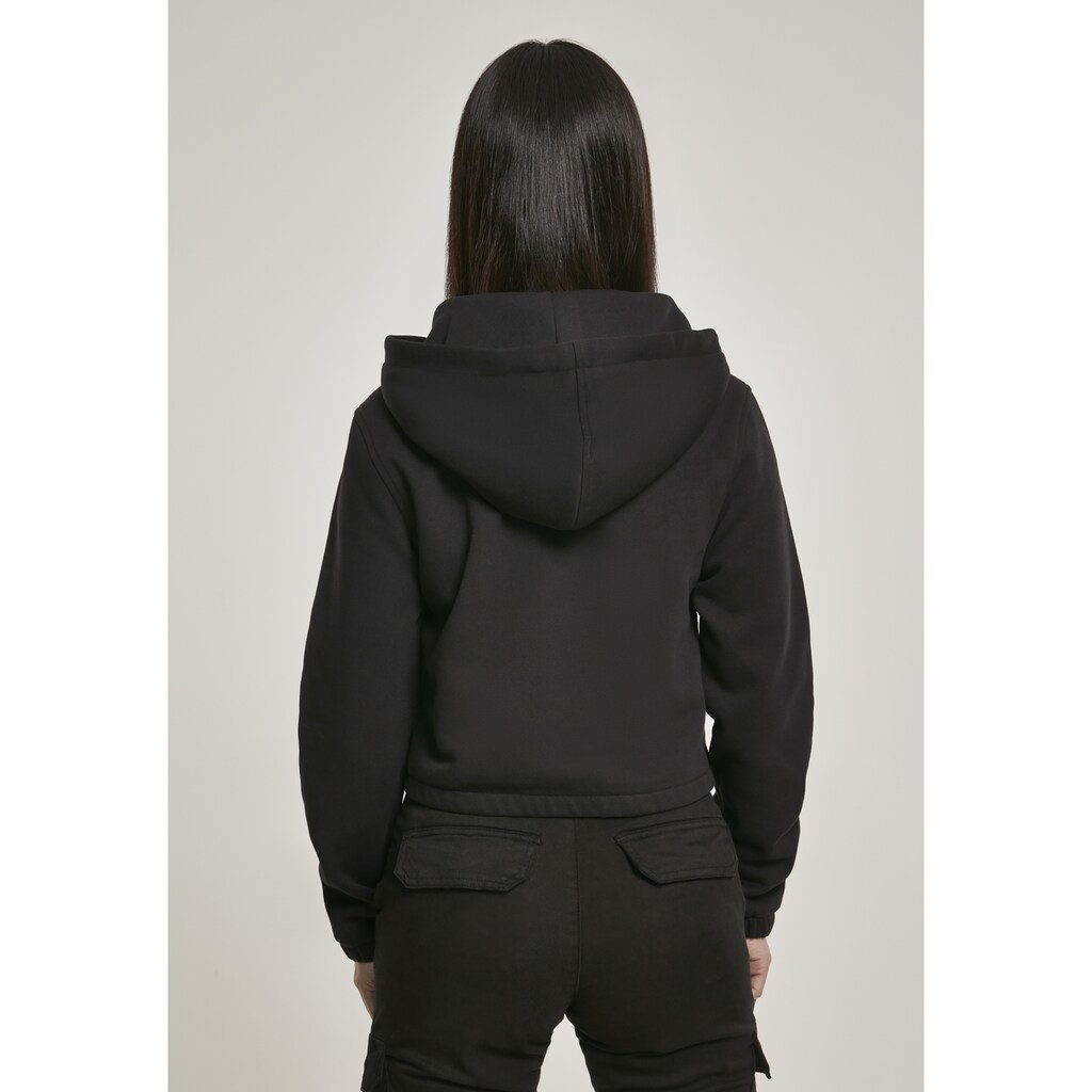 URBAN CLASSICS Rundhalspullover »Urban Classics Damen Ladies Contrast Drawstring Hoody«, (1 tlg.)