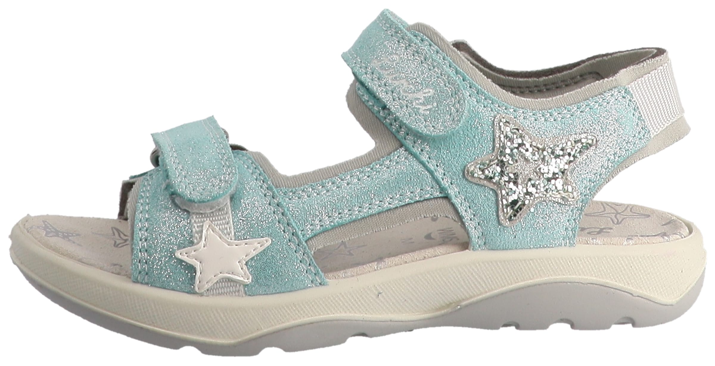 Lurchi Sandale "Fia 1" Klettschuh mit Glitter, Größenschablone zum Download
