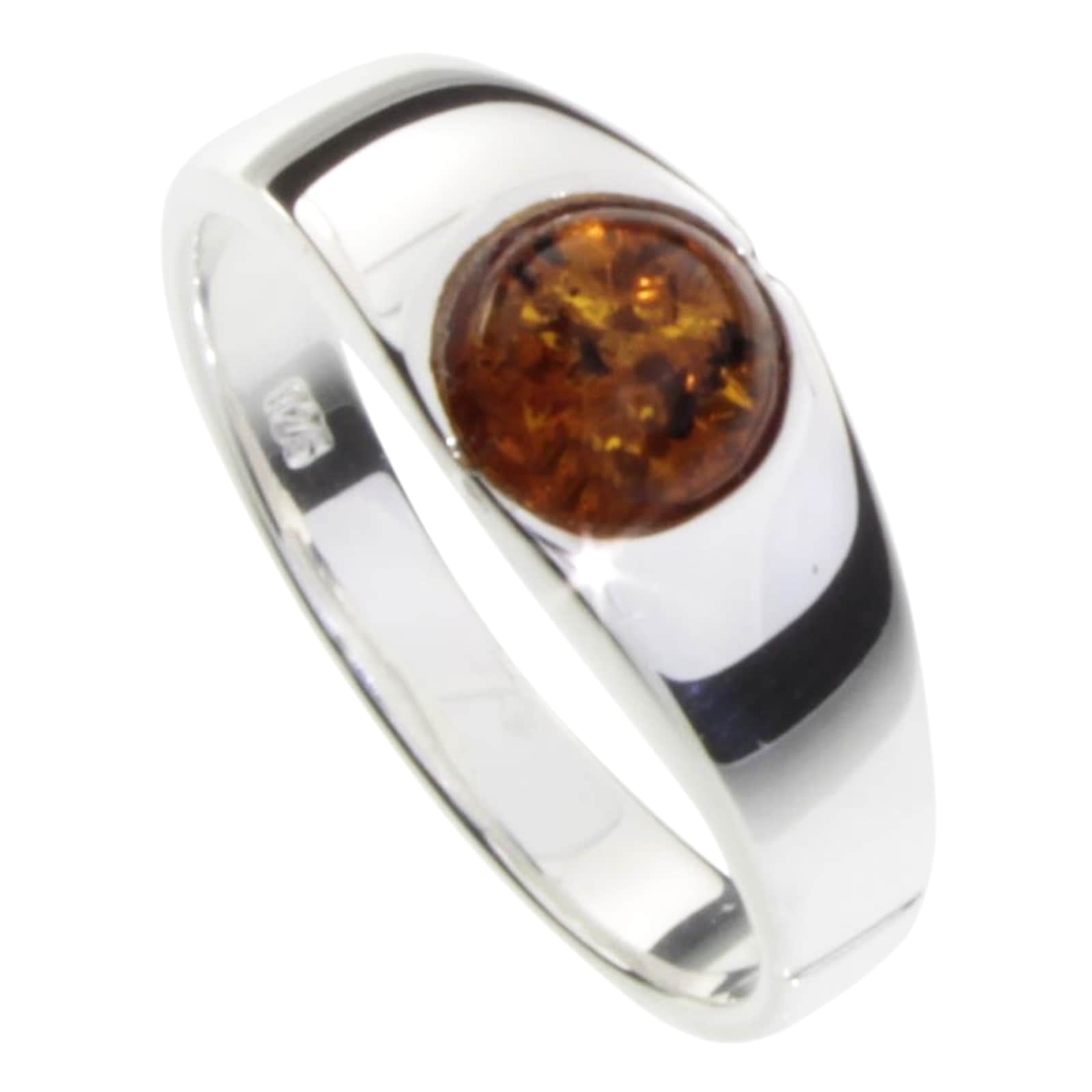 Fingerring OSTSEE-SCHMUCK "- Sina - Silber 925/000 - Bernstein" Gr. 52, silber (silber 925, silberfarben, weiß), Fingerringe, Damen, 52, Fingerring