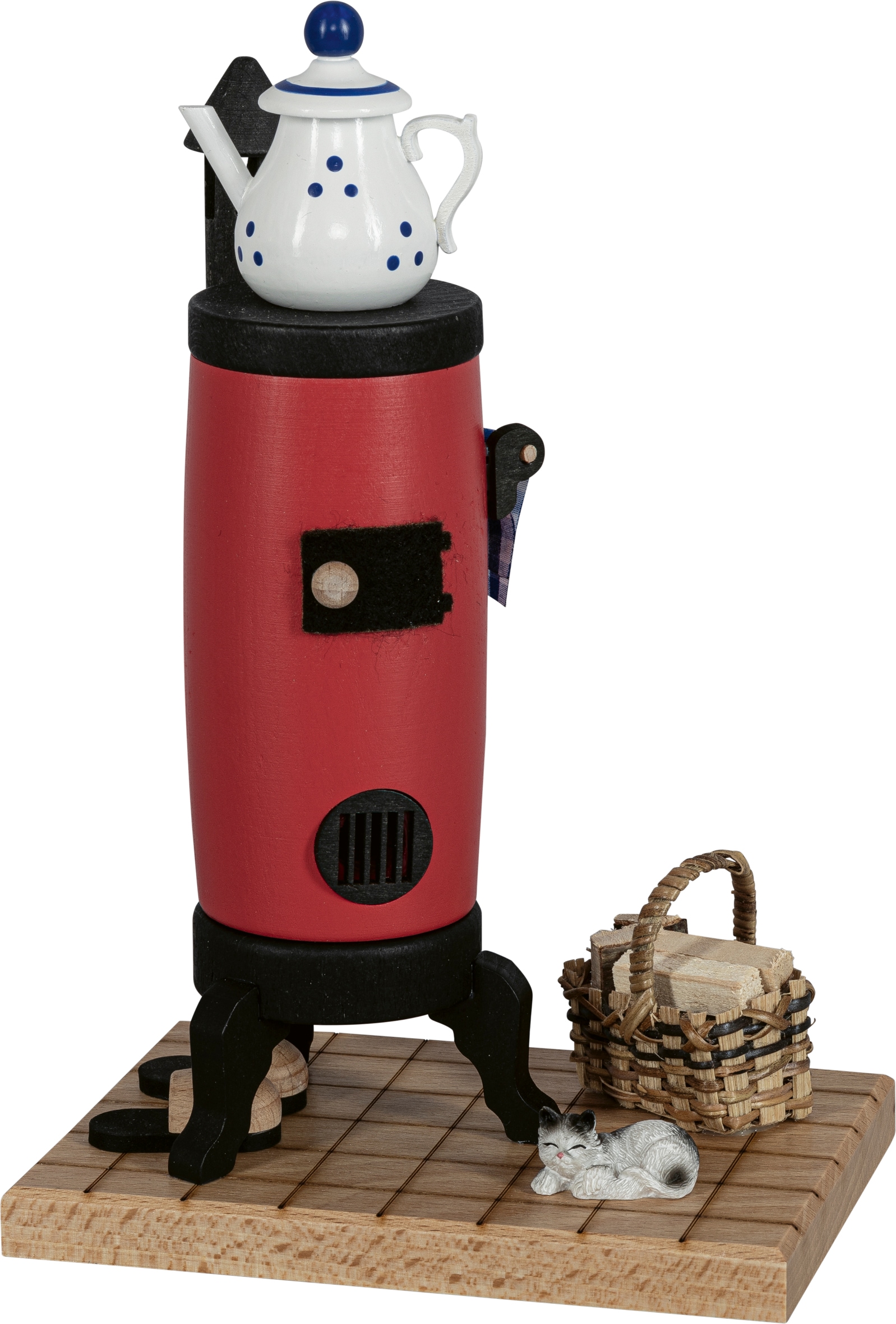 SAICO ORIGINAL Räuchermännchen "Räucherofen, Küchenherd", H:21cm L:13cm T:9,5cmrot, Räucherdeko, BxHxT: 13x21x9,5 cm