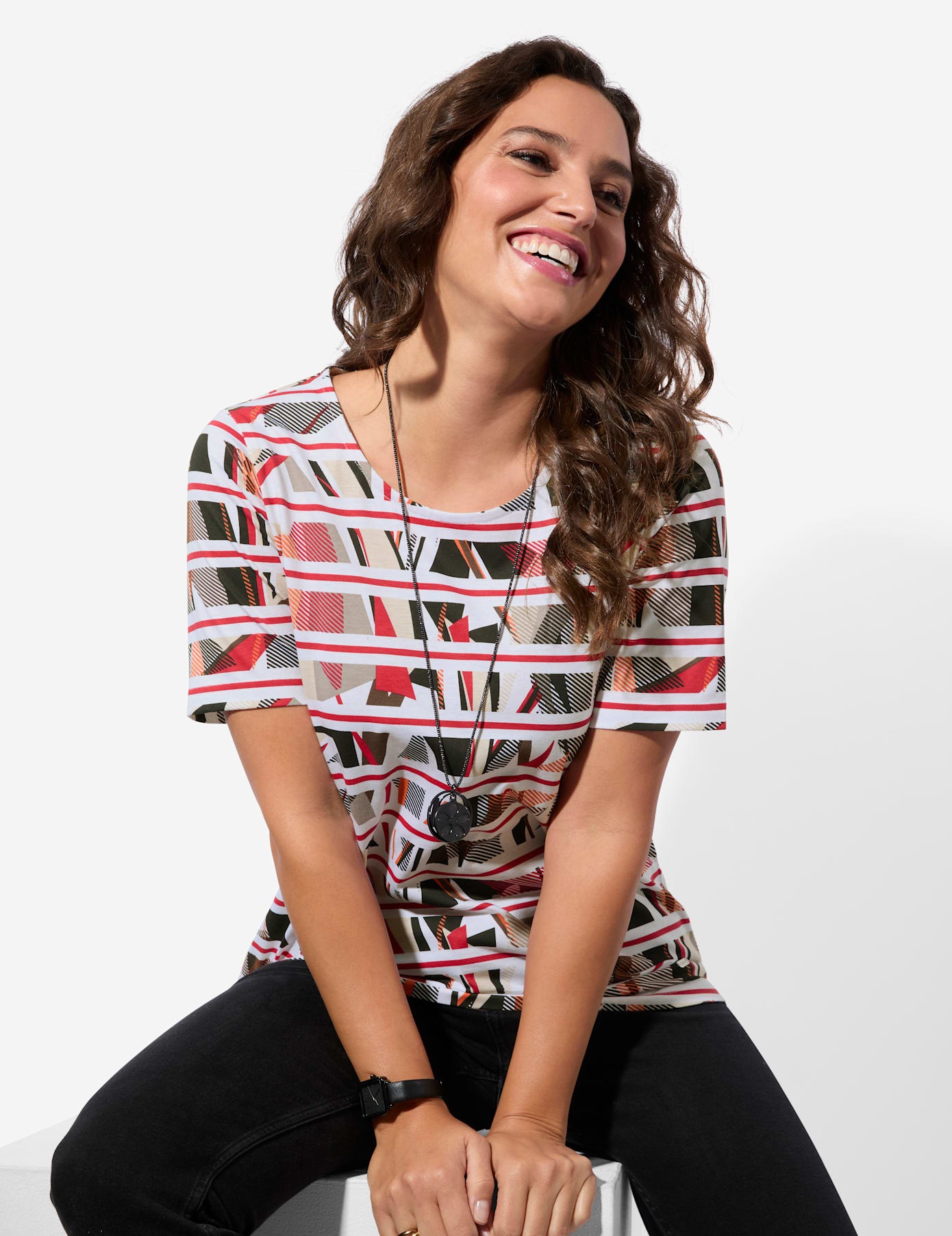 Casual Looks Kurzarmshirt »Rundhals-Shirt« 1 tlg.