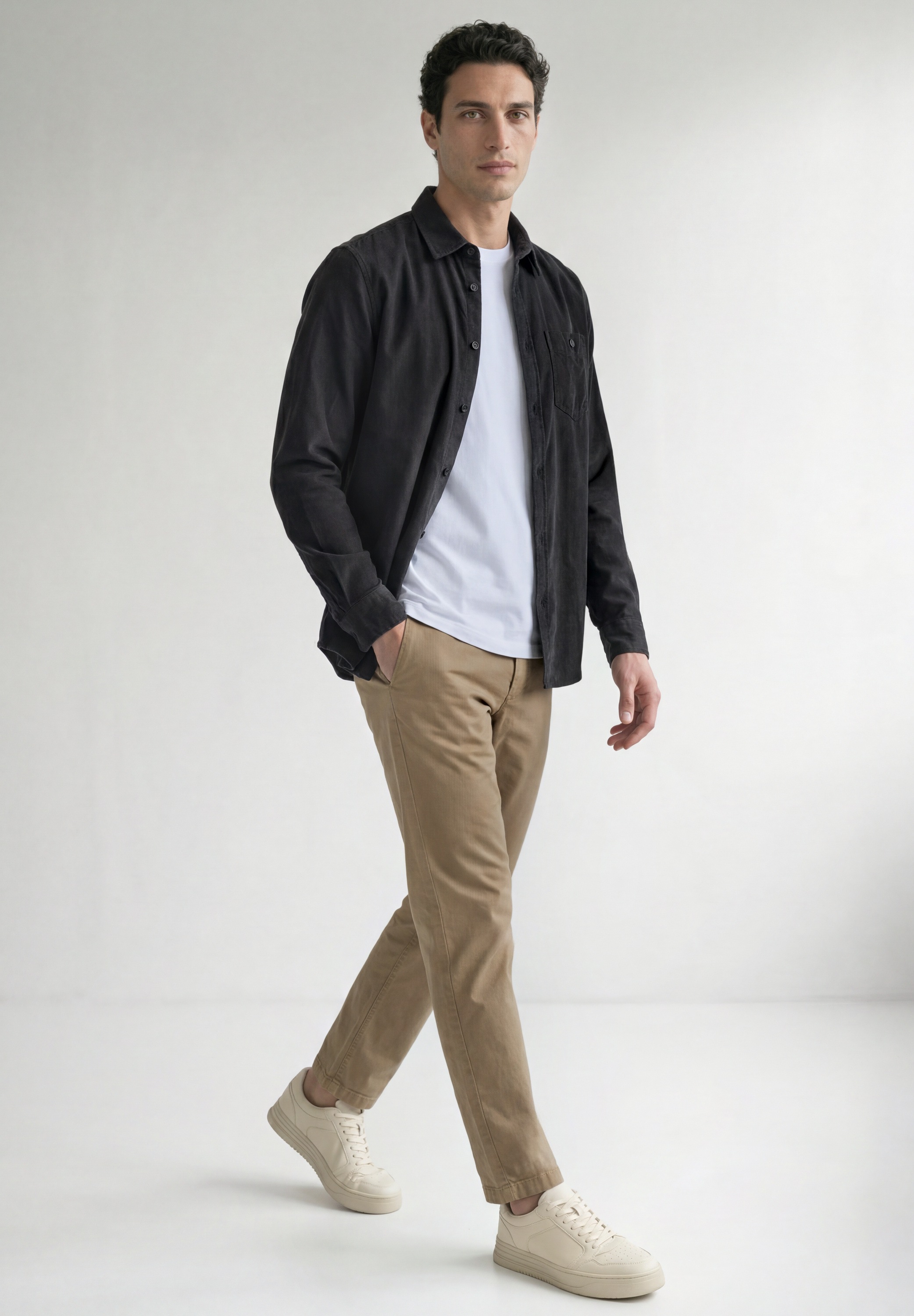 STREET ONE MEN Langarmhemd aus reiner Baumwolle