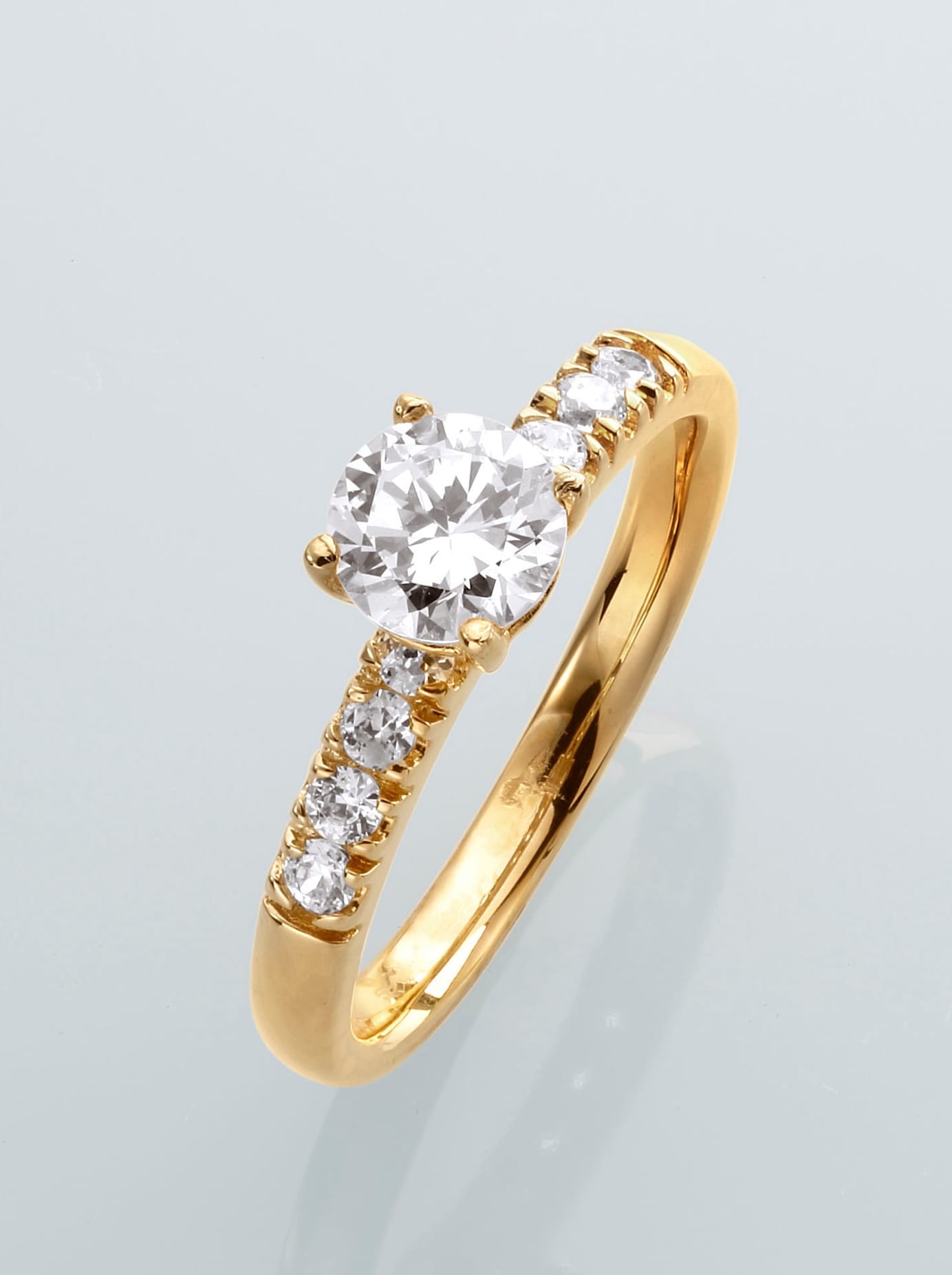 Lady 17 Gold-Plated Sterling Silver Diamond Ring 6
