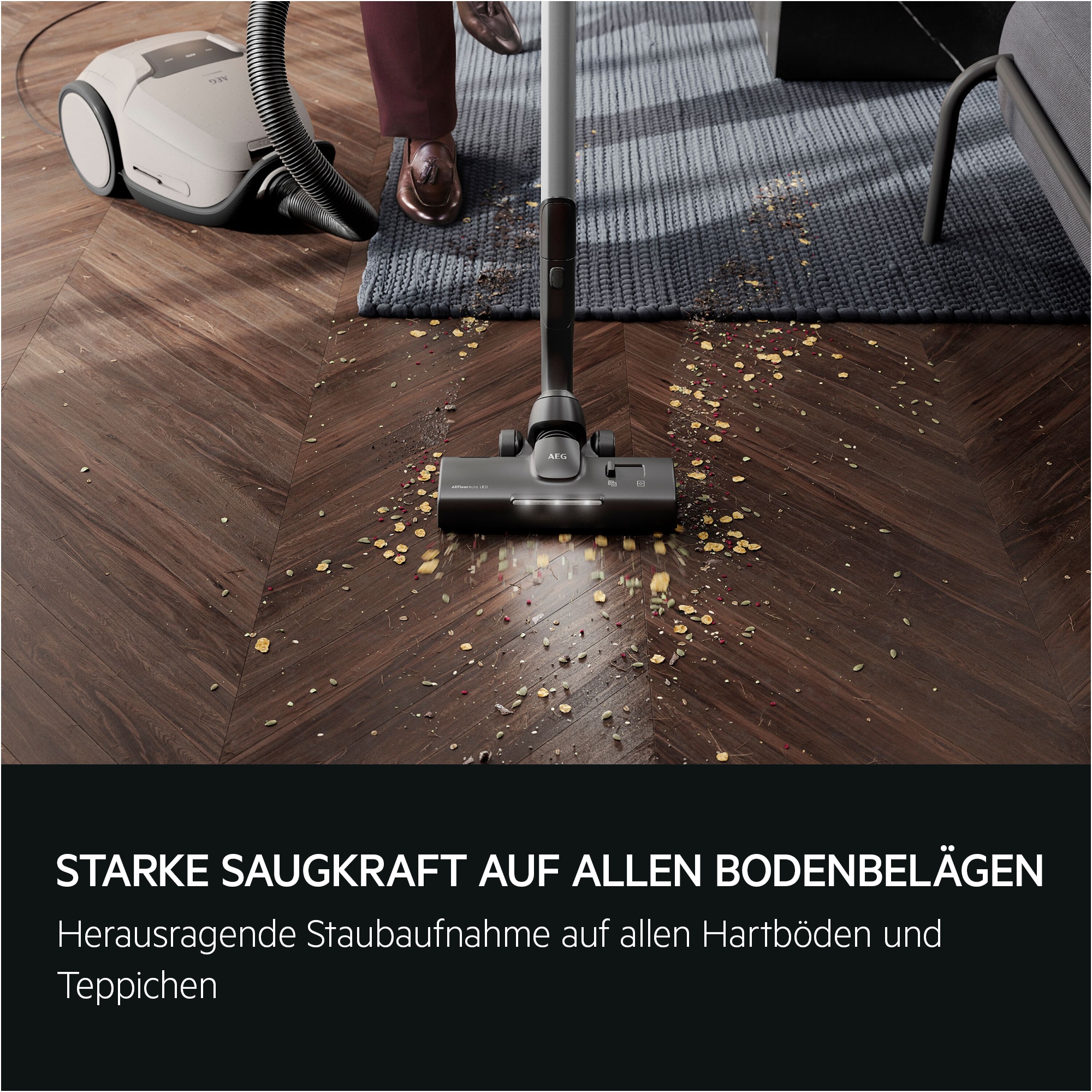 AEG Bodenstaubsauger »ULTIMATE 8000 STAUBSAUGER (AB81U1SW)«, 650 W, mit Beutel, Starke Saugkraft, Automodus, inkl. Zusatzdüsen, 48 % Recyclingmaterial