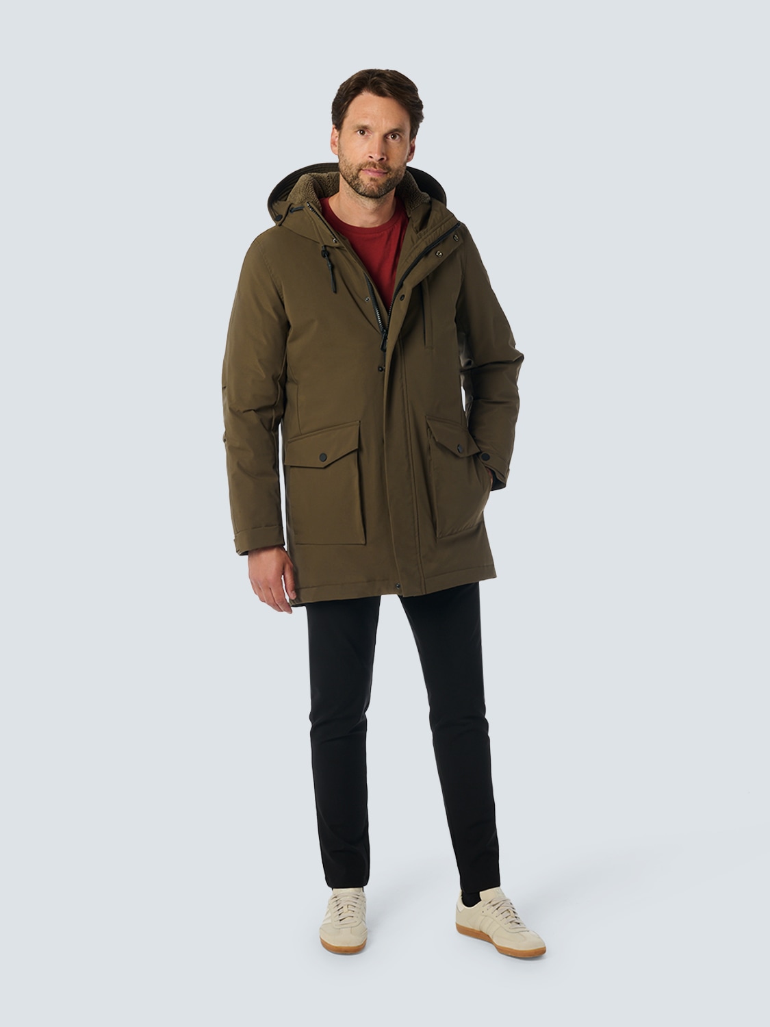NO EXCESS Parka »No Excess Langer Mantel mit Kapuze«