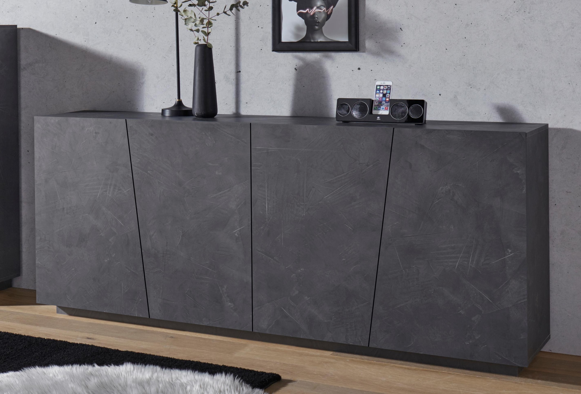 INOSIGN Sideboard "Vega", Kommode mit 4 Türen, Breite 200 cm günstig online kaufen