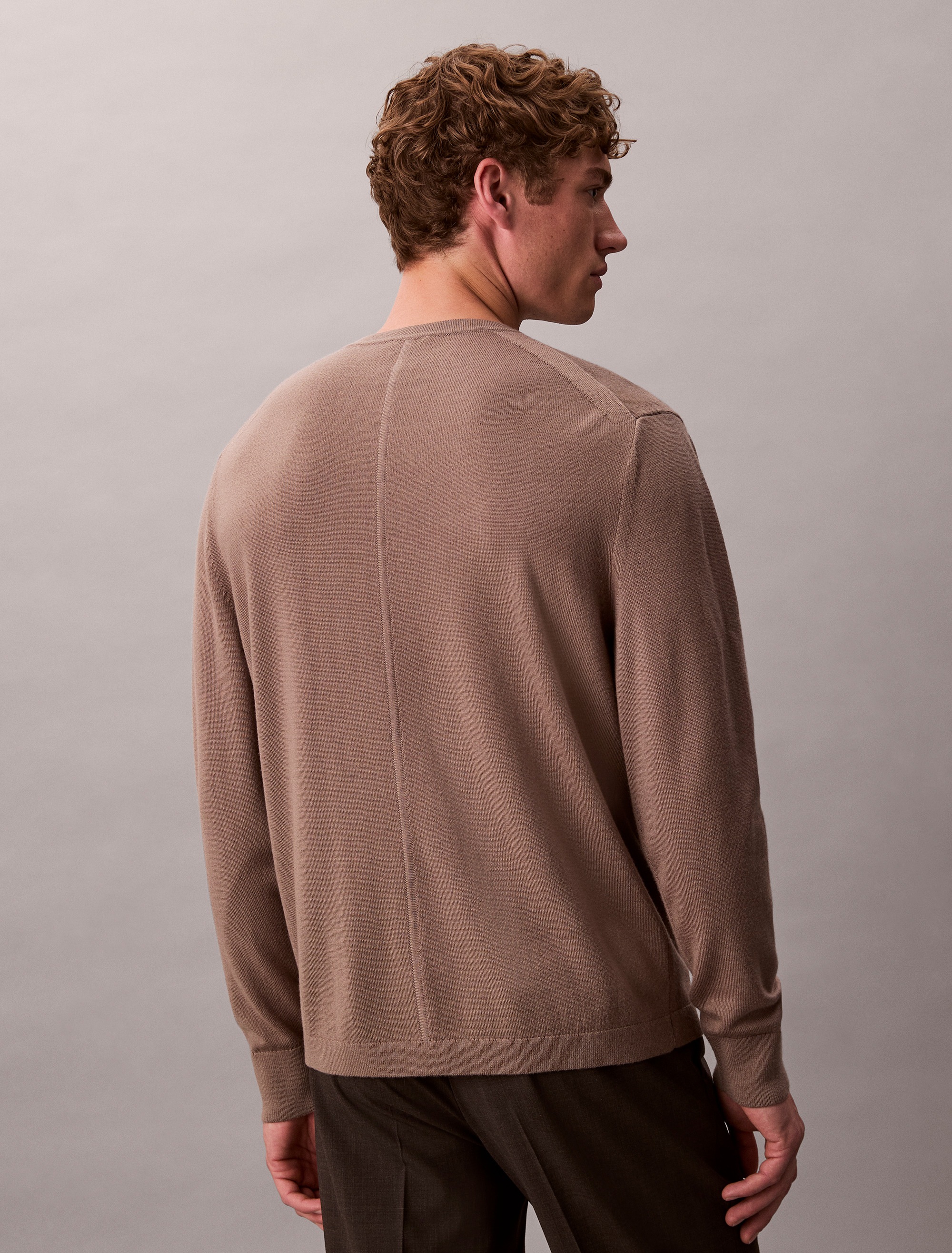 Thumbnail - Calvin Klein Strickpullover "LS 100% MERINO CREW 14GG" Mit Rundhalsausschnitt, regular fit