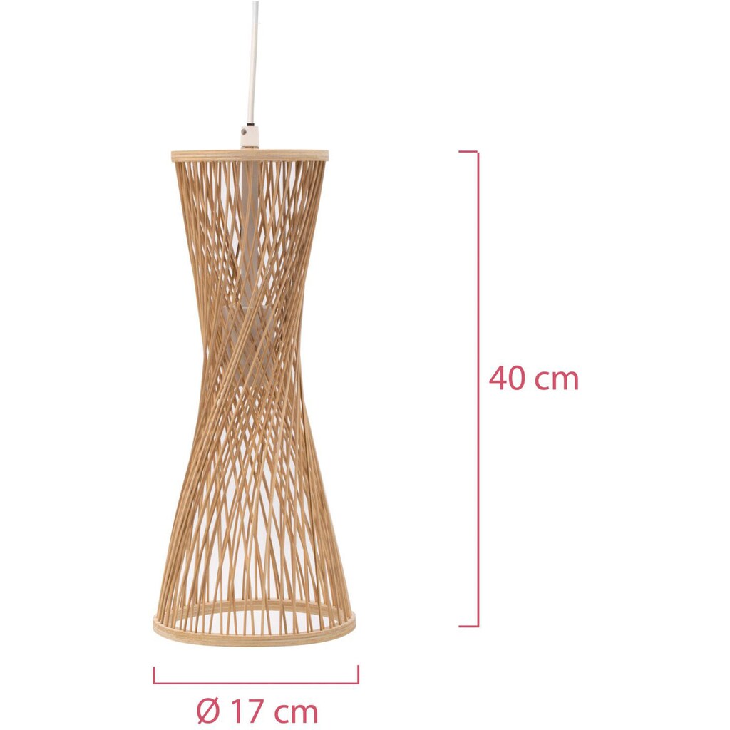 Pauleen Pendelleuchte »Woody Glow max20W Beige/Weiß 230V Rattan/Metall«, 1 flammig-flammig