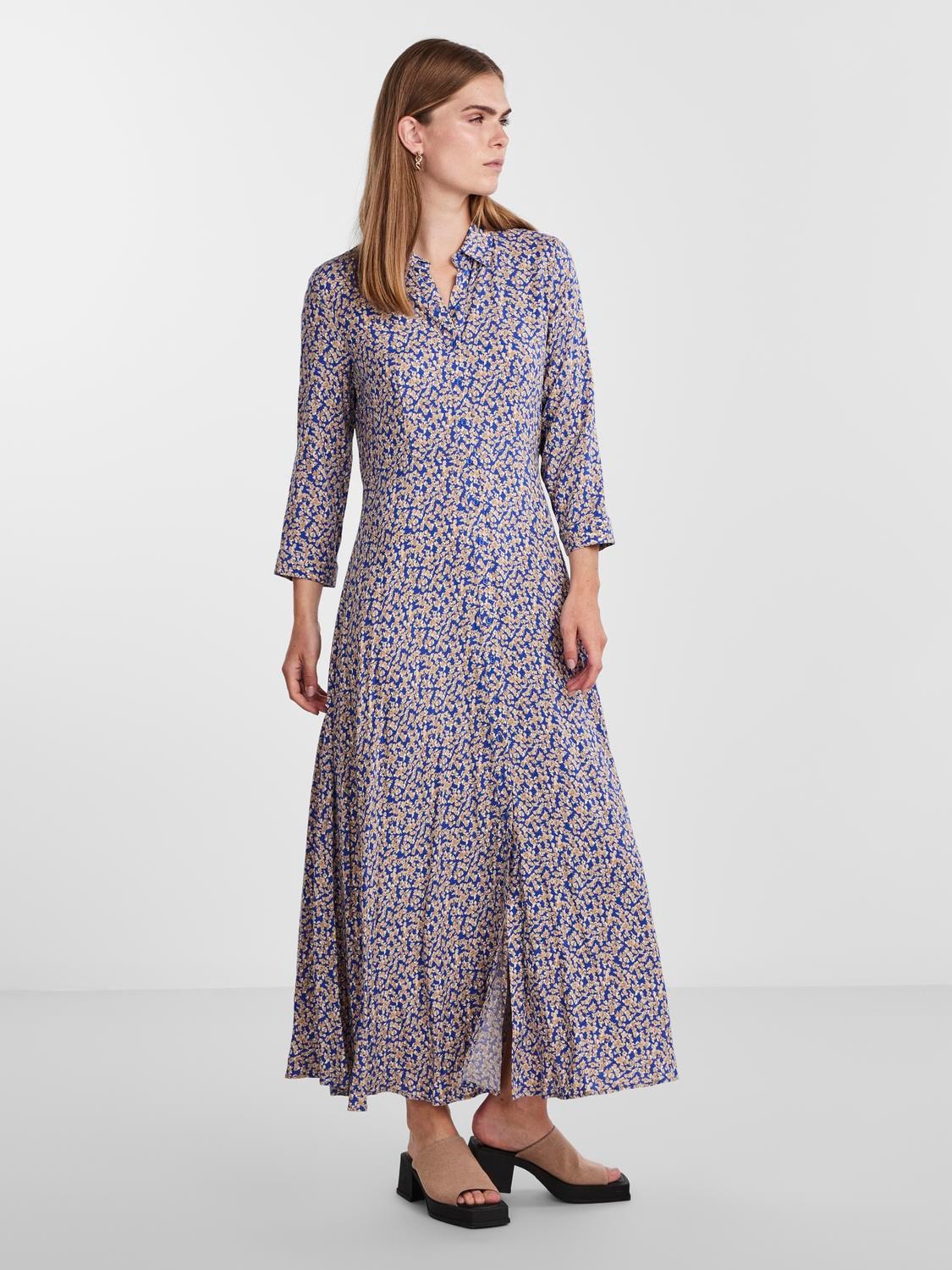 Y.A.S Hemdblusenkleid "YASSAVANNA LONG SHIRT DRESS", mit 3/4 Ärmel