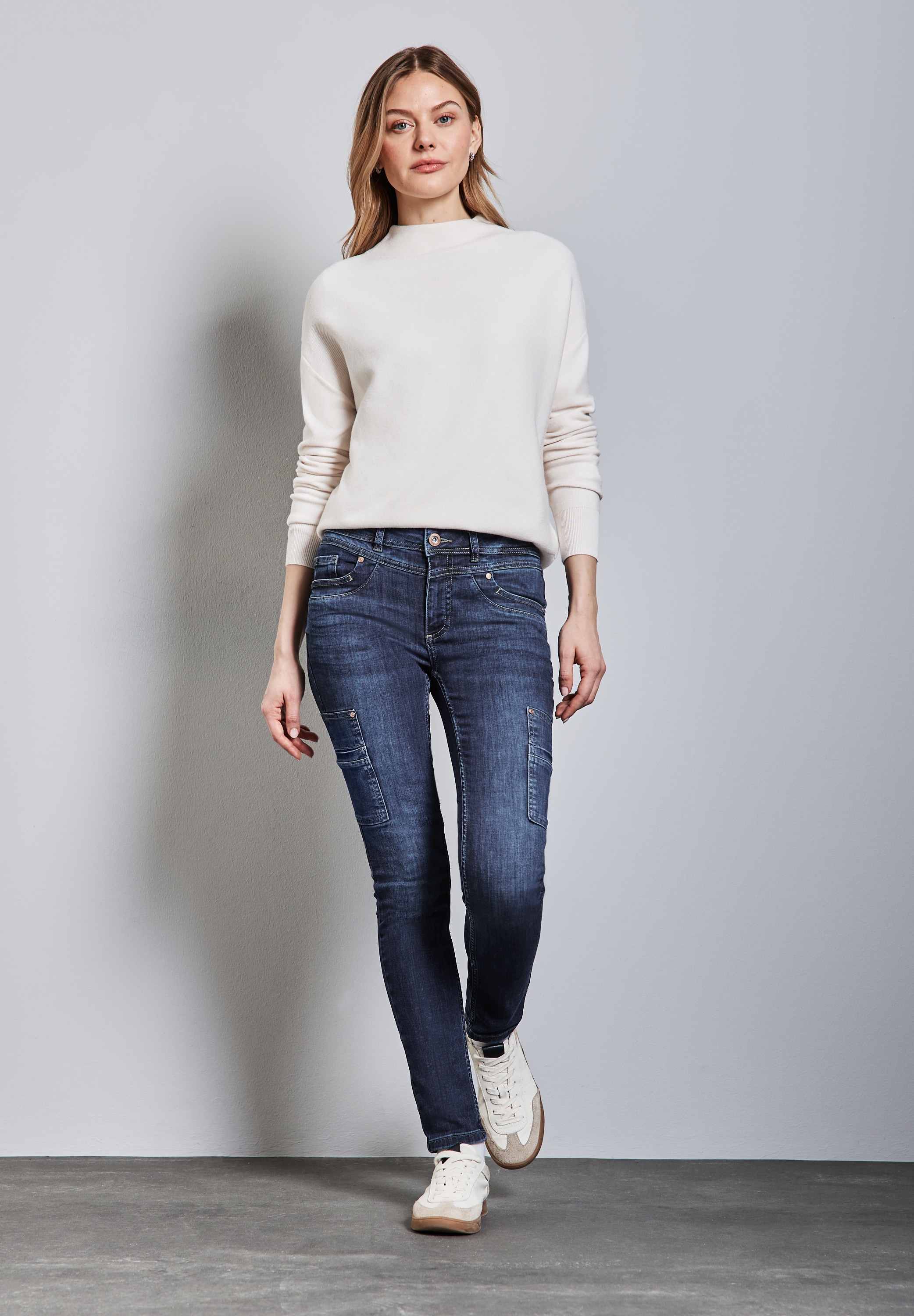 STREET ONE Regular-fit-Jeans »Style YORK«, mit Cargo-Look Taschen