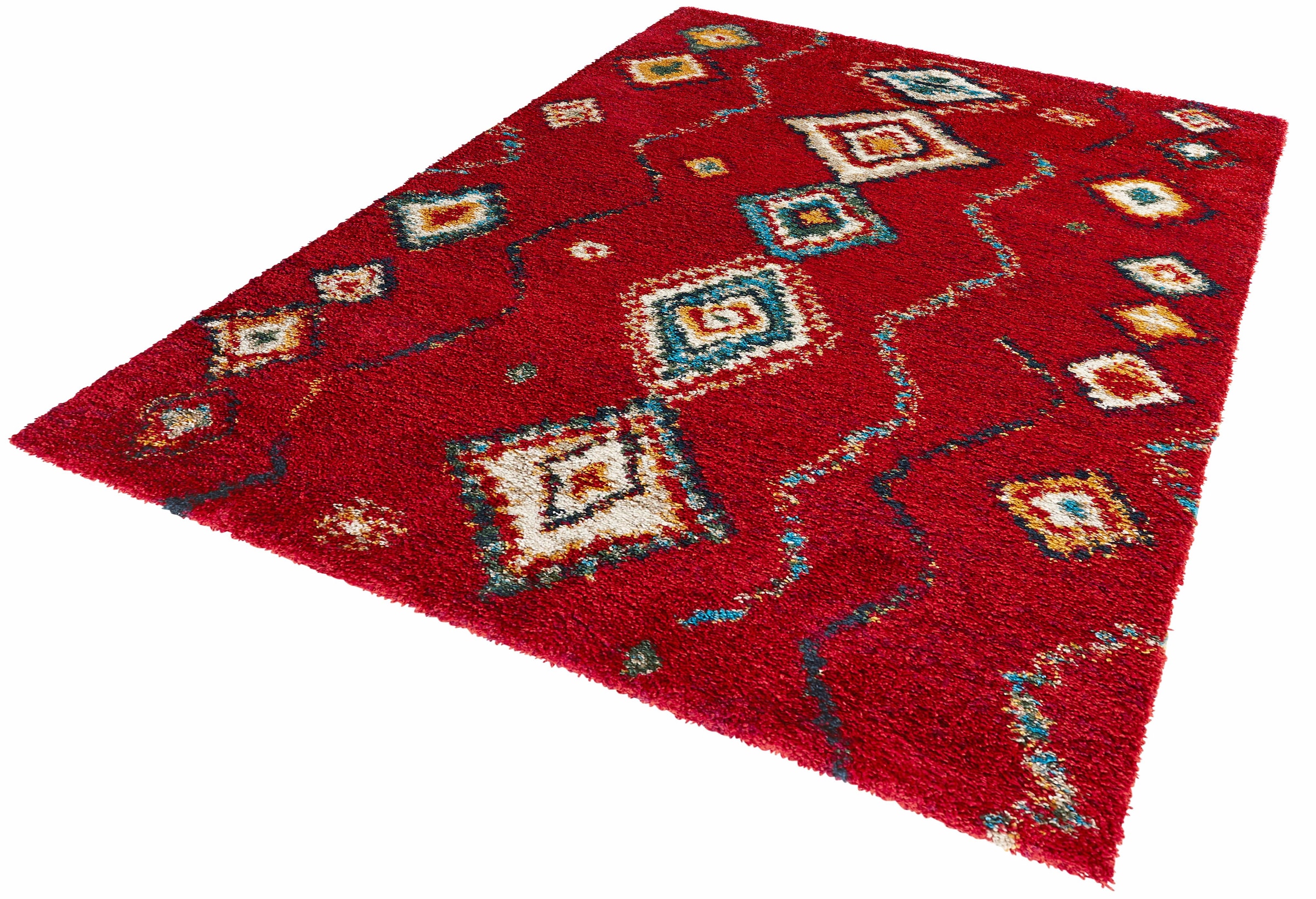 HANSE Home Hochflor-Teppich »Geometric«, rechteckig, 30 mm Höhe, Shaggy, Flokati, Boho Design, Weich, Flauschig, Geometrisches Muster