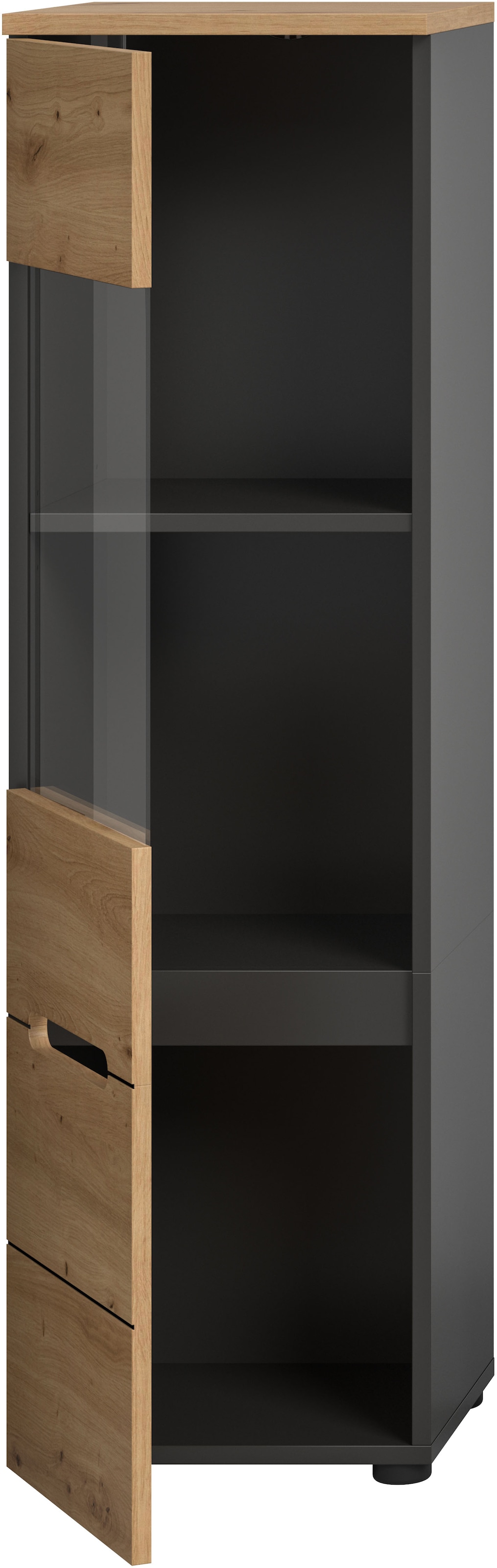 INOSIGN Vitrine »REHAT, TOPSELLER!, Höhe 125 cm, 1 Glastür, 1 Böden, 3 Fächer«, (1 St., stehend und hängend montierbar), Vitrinenschrank, Schrank, Glasvitrine, Wohnzimmervitrine