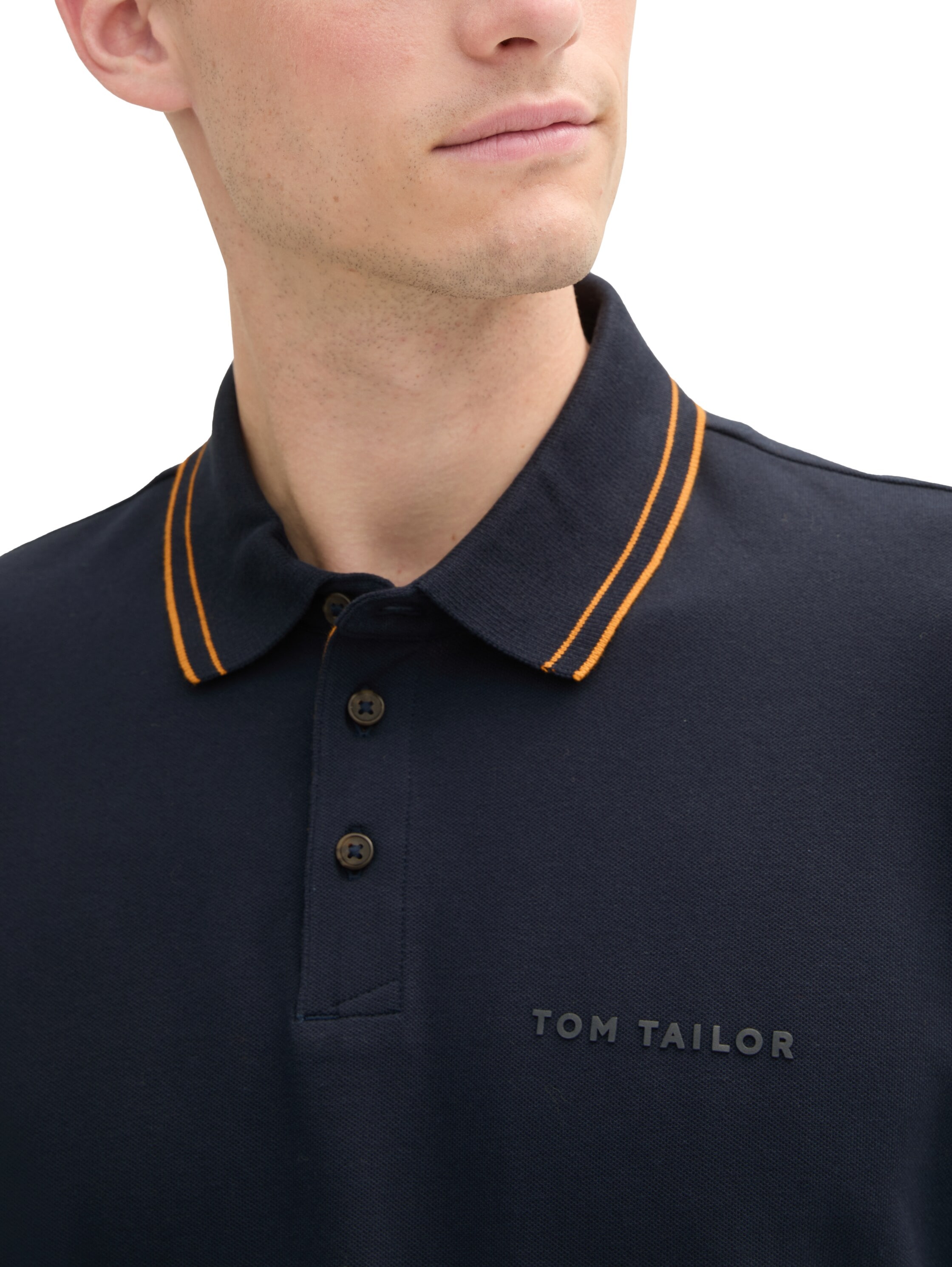 TOM TAILOR Langarm-Poloshirt, mit Stretchanteil