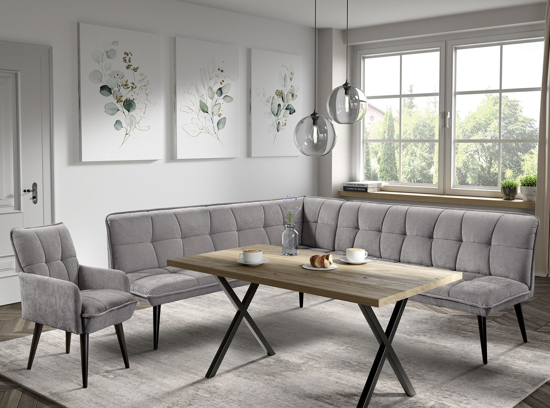 exxpo - sofa fashion 1100000002199 "Mocca Essbank, Sitzbank" hoher Sitzkomfort, bequem und elegant, hochwertige Detailverarbeitung