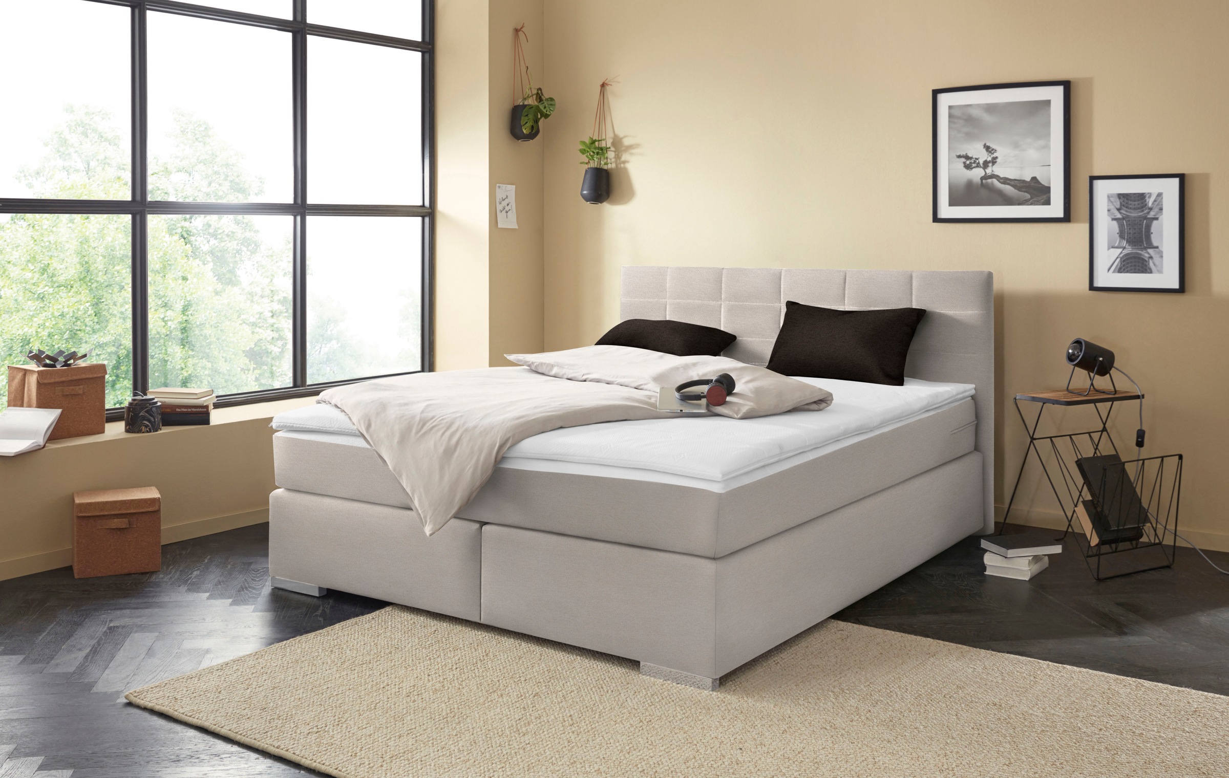 Boxspringbett COTTA "Simba", grau (elephant), L:209cm, Komplettbetten, Boxspringbett, wahlweise mit oder ohne Matratze und Topper bestellbar 8