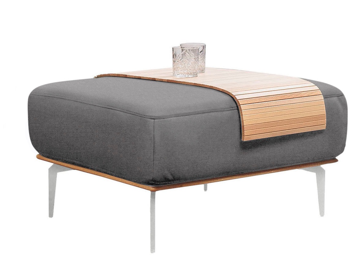 W.SCHILLIG Polsterhocker »run«, mit elegantem Holzsockel, Füße in Chrom glänzend, Breite 75 cm