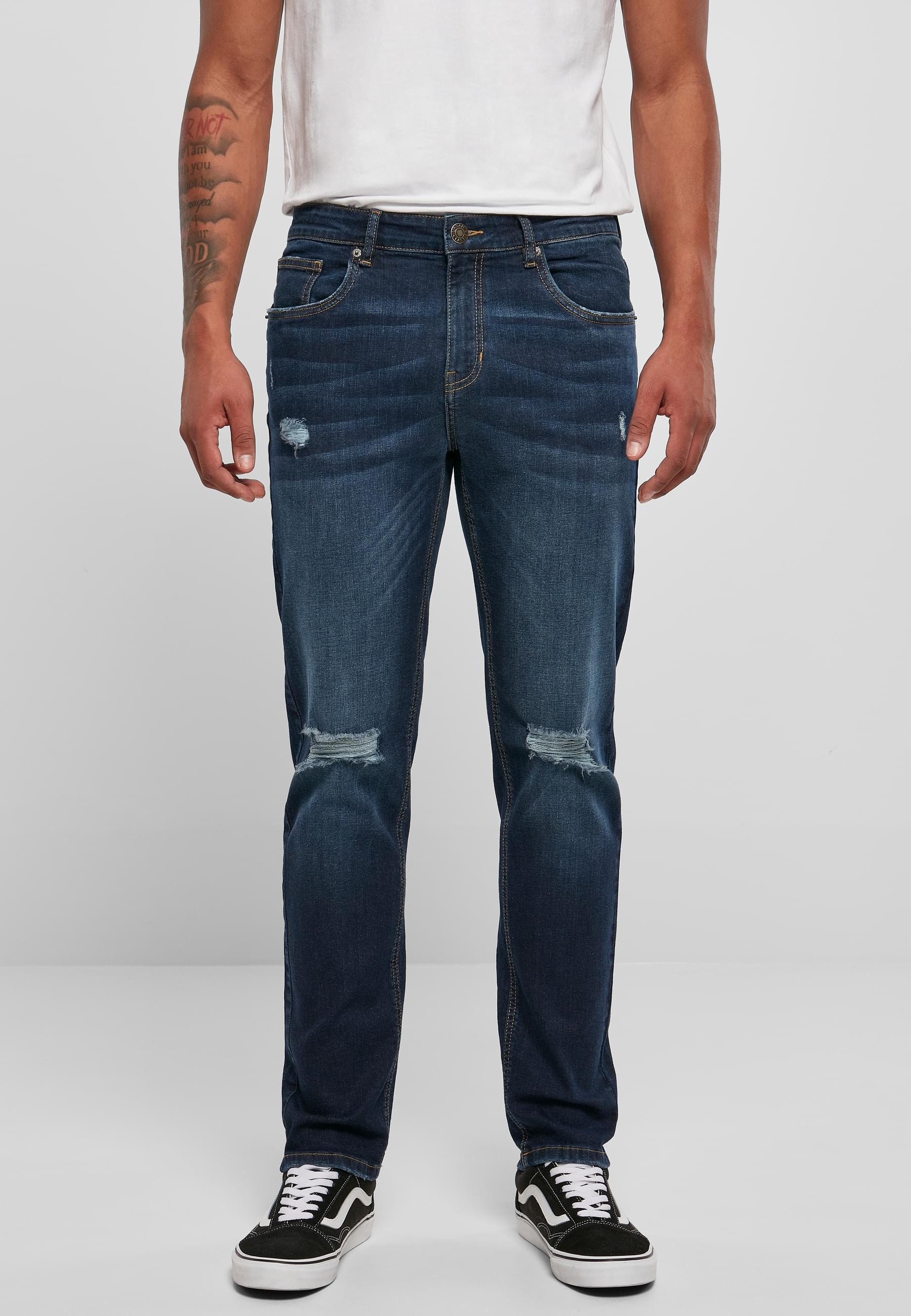 URBAN CLASSICS Bequeme Jeans »Urban Classics Herren Distressed Stretch Denim Pants«, (1 tlg.)
