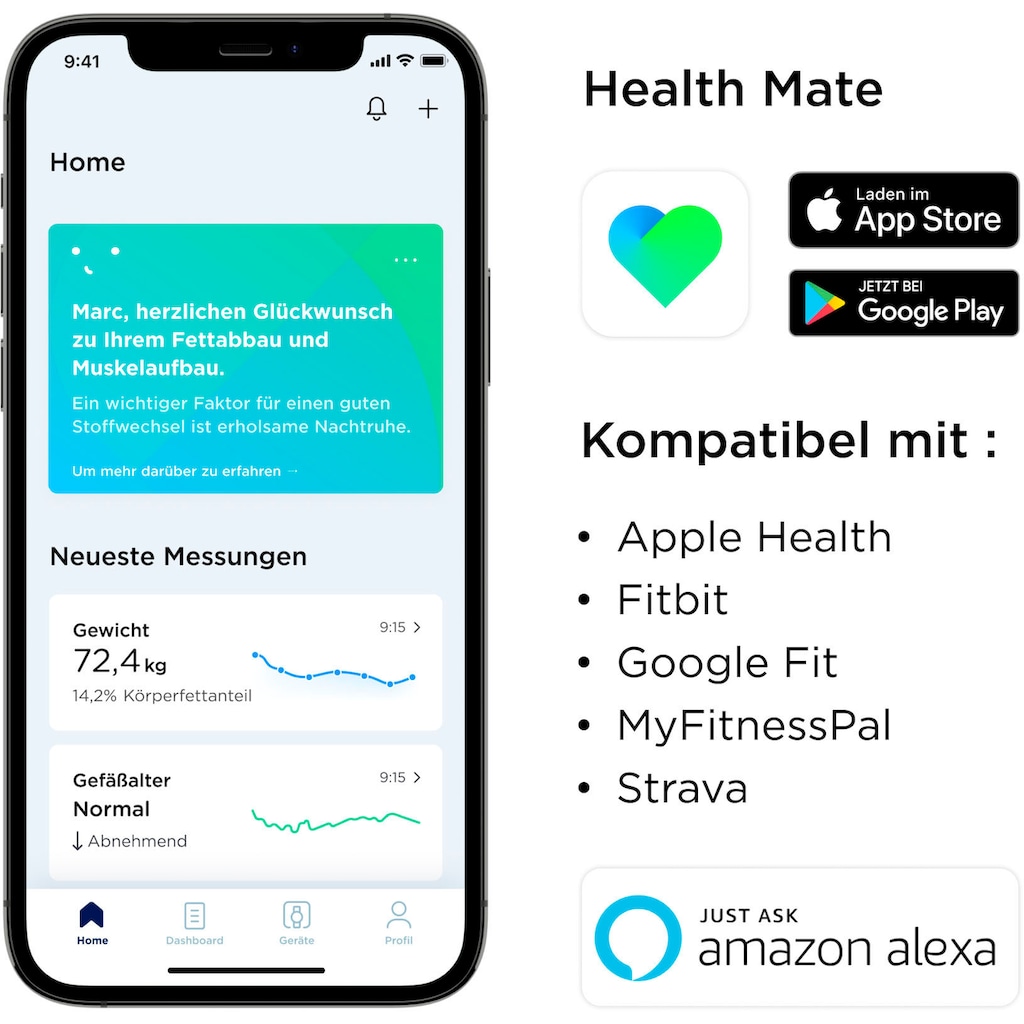 Withings Körper-Analyse-Waage »Body Cardio«