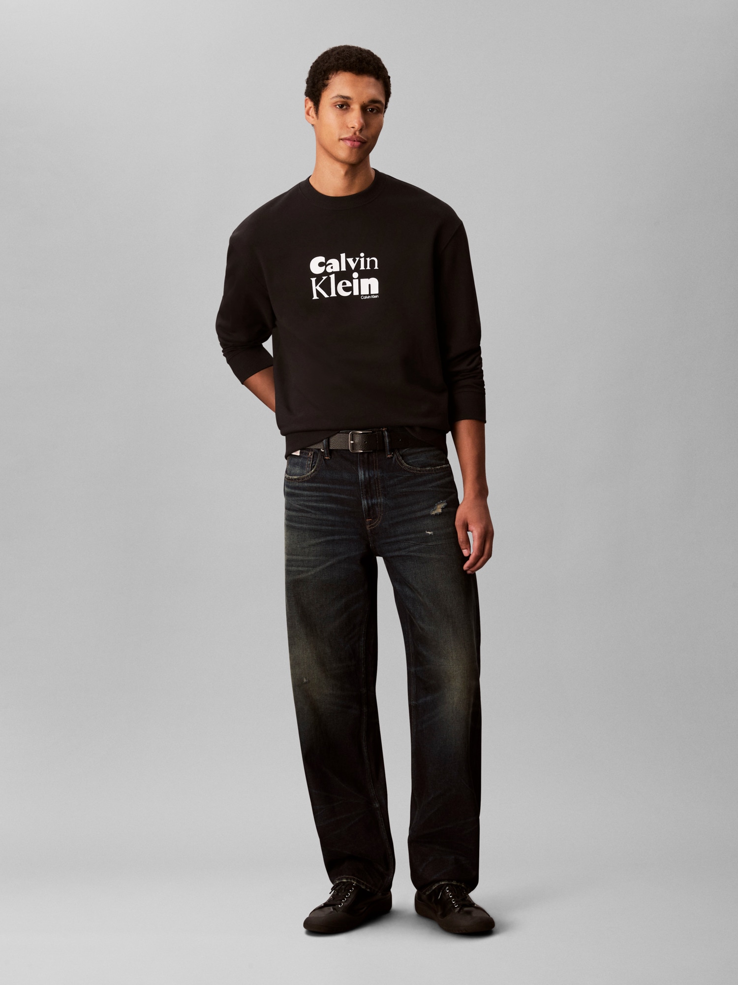 Calvin Klein Sweatshirt »LS EU 350TERRY CALVIN BOLD GRAPH«, Rundhalsausschnitt, regular fit