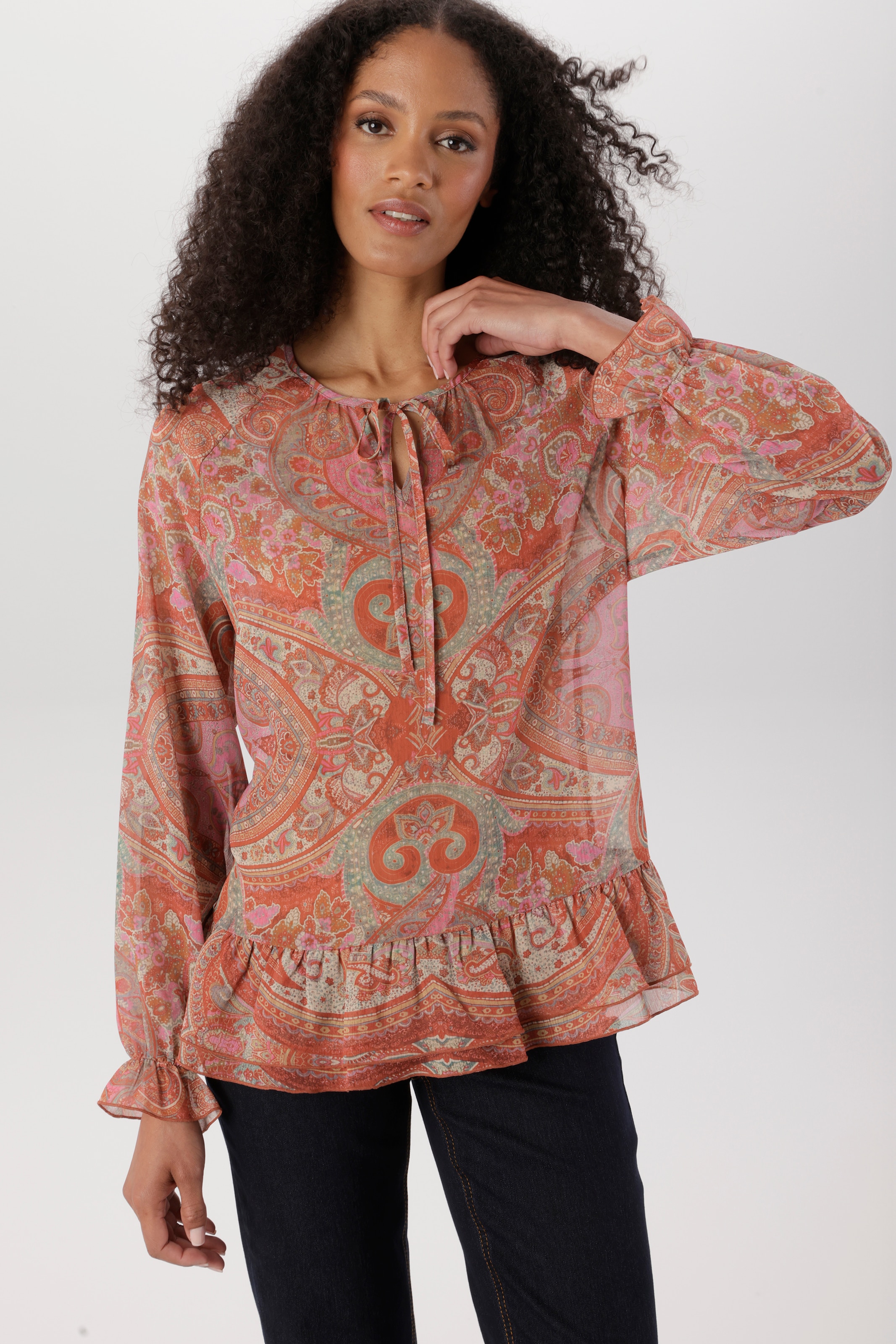 Aniston SELECTED Schlupfbluse aus leicht transparentem Chiffon - NEUE KOLLEKTION