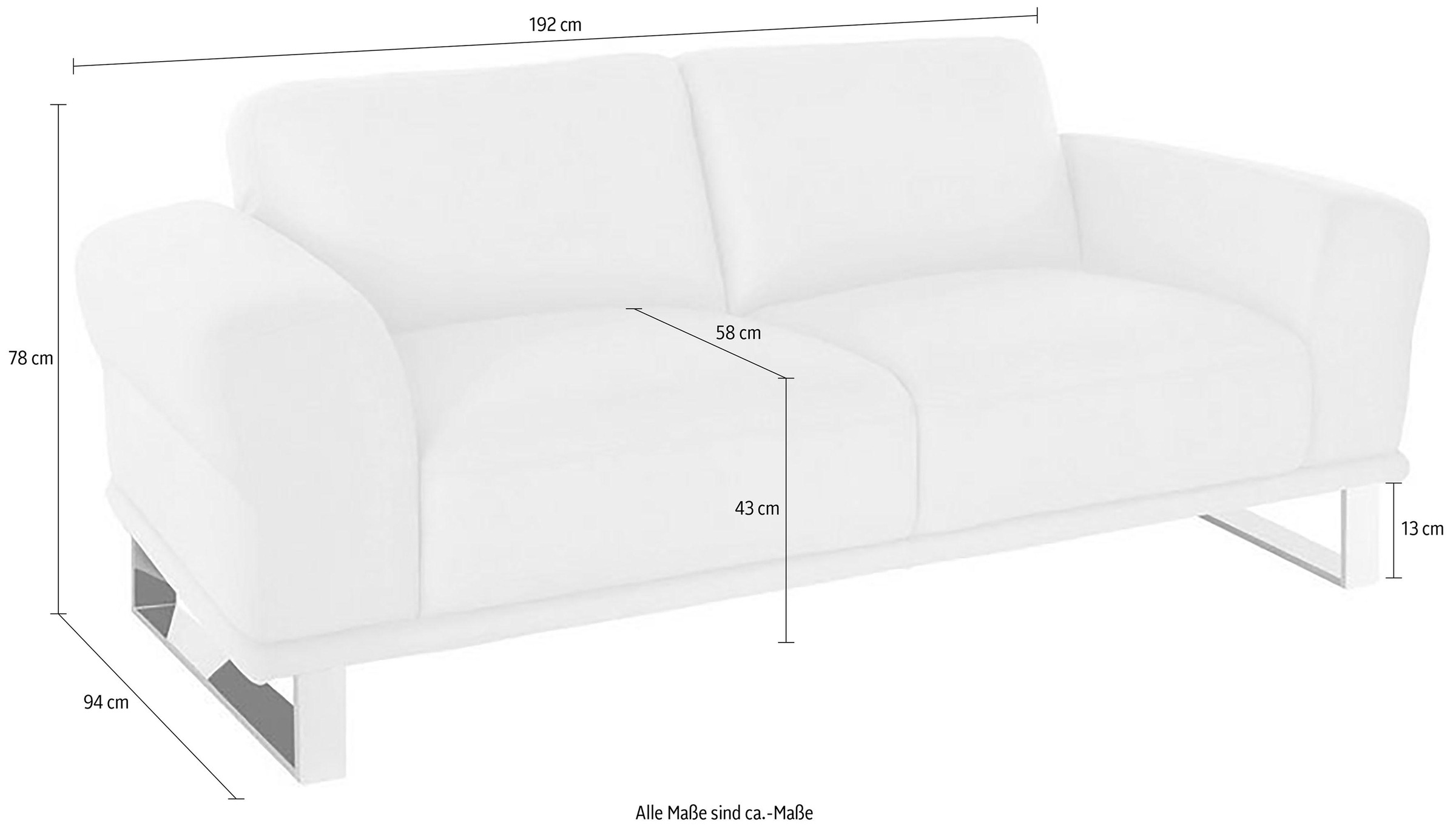 W.SCHILLIG 2-Sitzer »montanaa«, mit Metallkufen in Chrom glänzend, Breite 192 cm