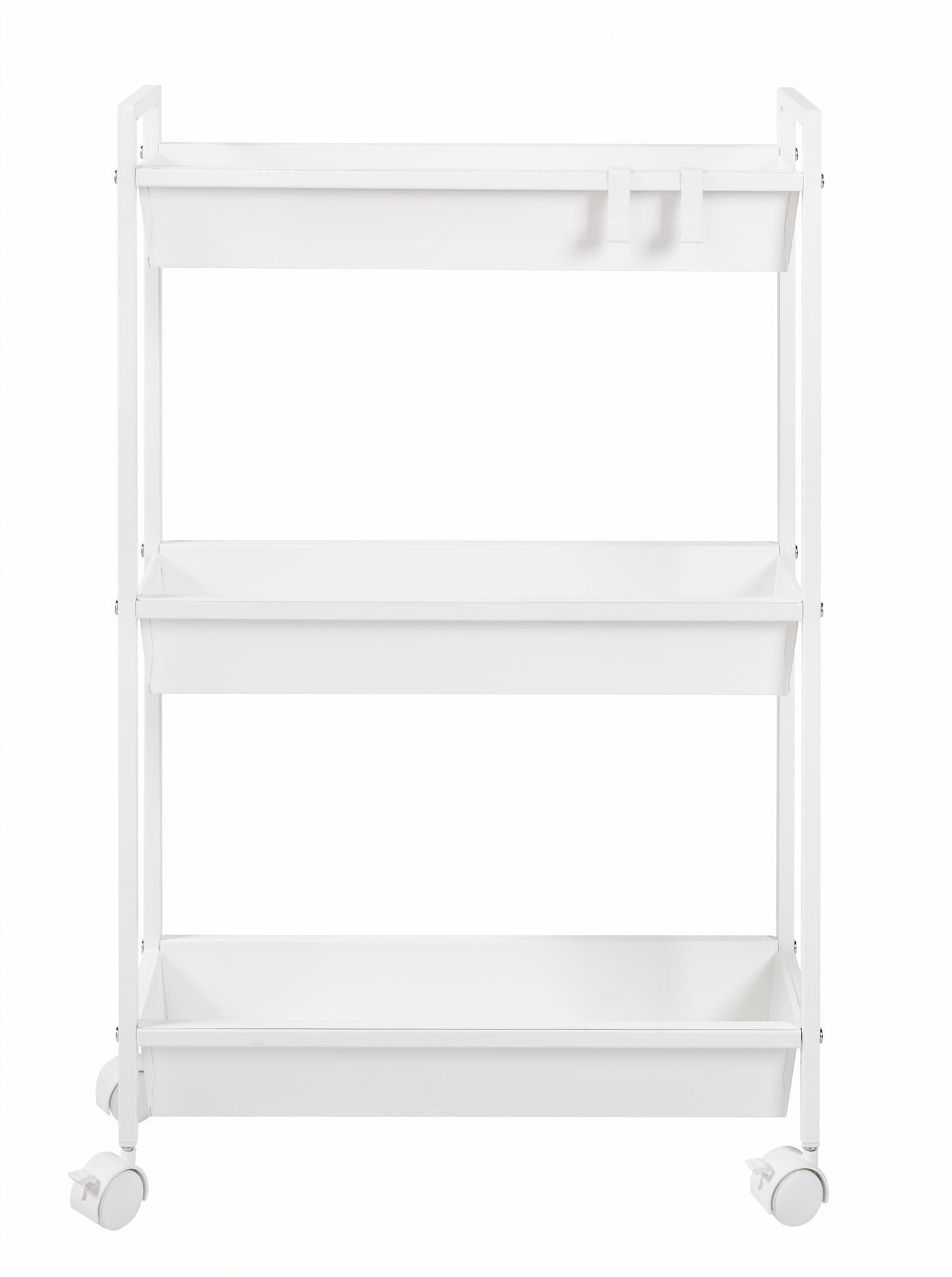 Rollwagen HEINE HOME, B:50cm H:80,5cm T:15,5cm, weiß, Kunststoff, Stahl, Küche, Rollwagen