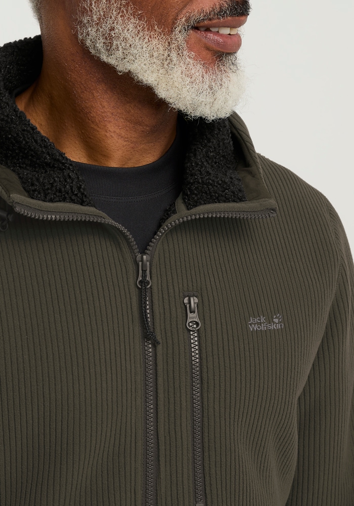 Jack Wolfskin Fleecejacke »LAKE RIDGE HOODED JKT M«, mit Kapuze