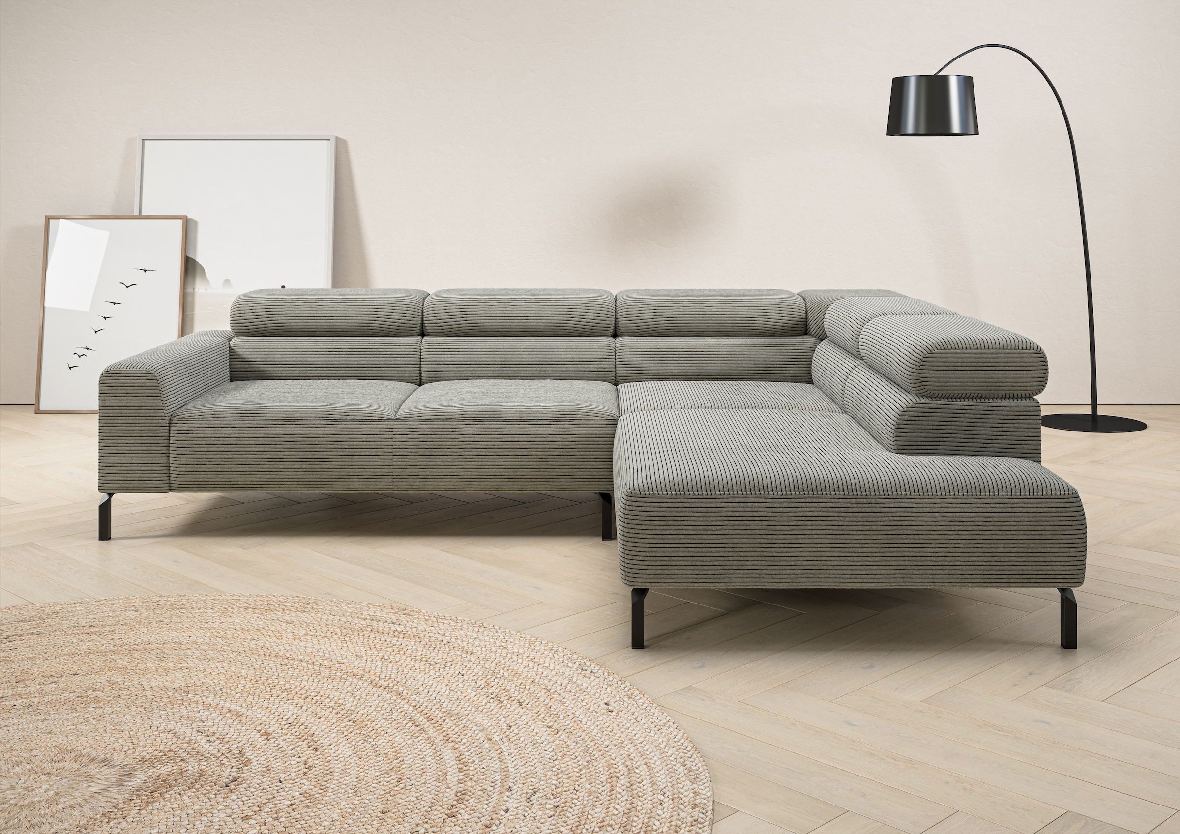 Places of Style Ecksofa "Antonelli, L-Form, inkl. Kopfteilverstellung, Brei günstig online kaufen