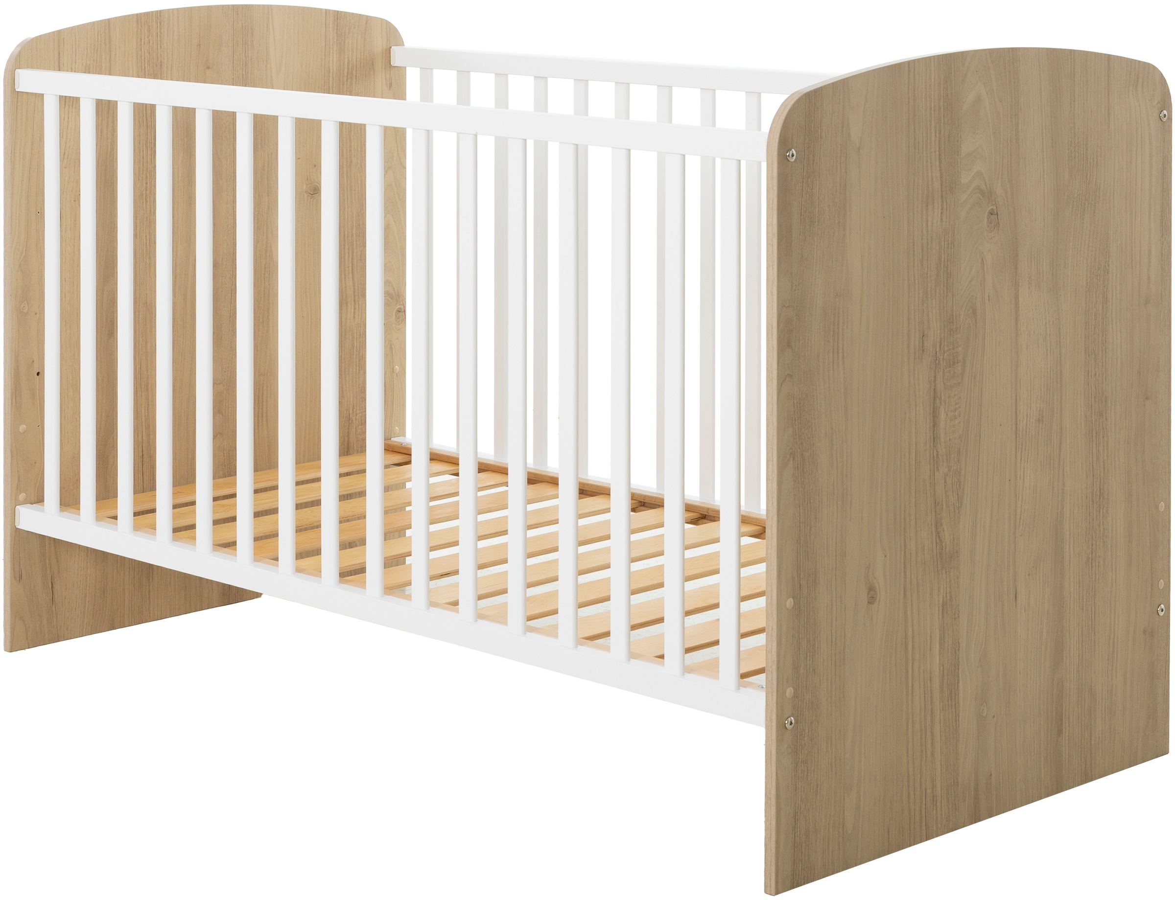 Babyzimmer-Komplettset GALIPETTE "BASILE SET N2 6tlg", weiß, kastanie natur nachbildung, Uni Weiss / Kastanie Natur Nachbildung + ohne Matratze, B/H: 70cm x 140cm, Uni Weiss / Kastanie Natur Nachbildung, Holzwerkstoff, Schlafzimmermöbel-Sets, Komplettes K 2